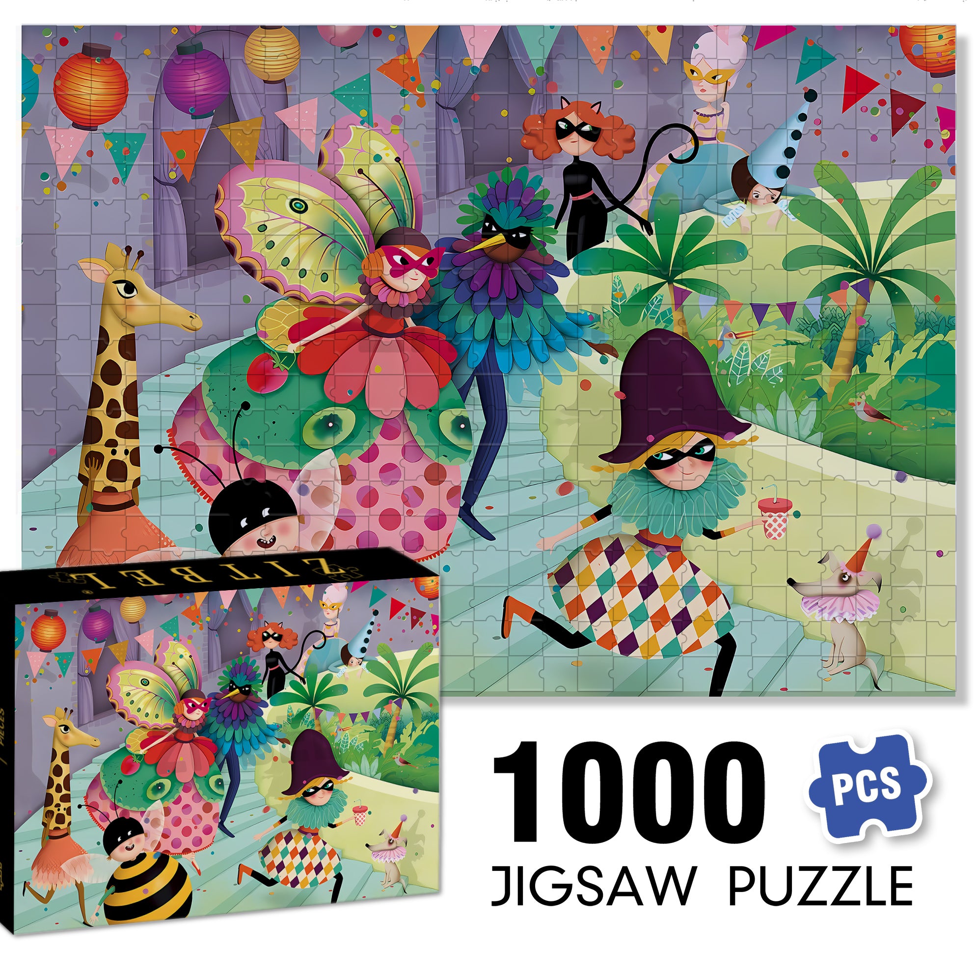 Masquerade 500pcs/1000pcs Jigsaw Puzzle, Scratch-Resistant, Interactive Family Game & Brain-Boosting DIY Decor, Perfect for Halloween, Christmas & New Year Gifts, Family Puzzle Game
