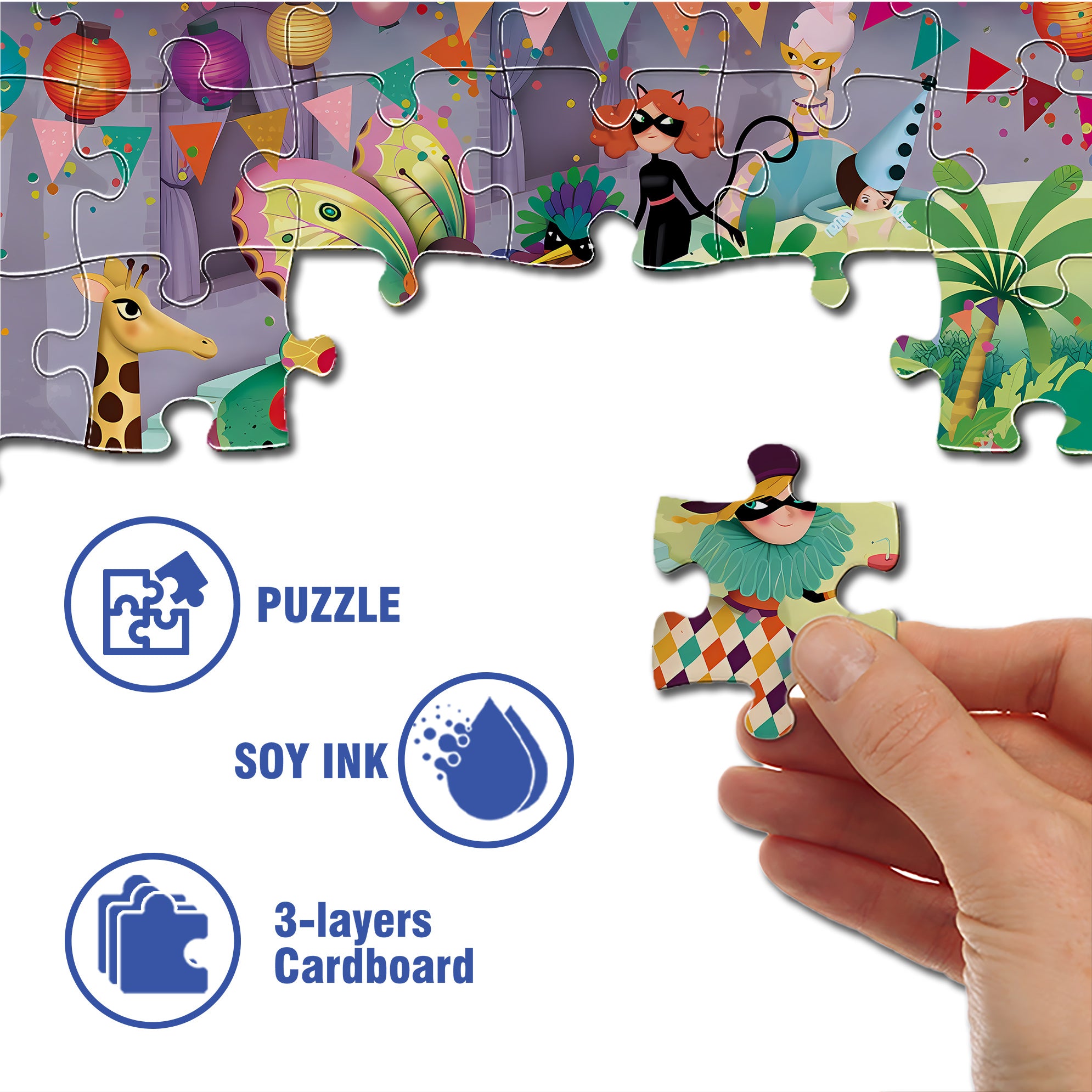 Masquerade 500pcs/1000pcs Jigsaw Puzzle, Scratch-Resistant, Interactive Family Game & Brain-Boosting DIY Decor, Perfect for Halloween, Christmas & New Year Gifts, Family Puzzle Game