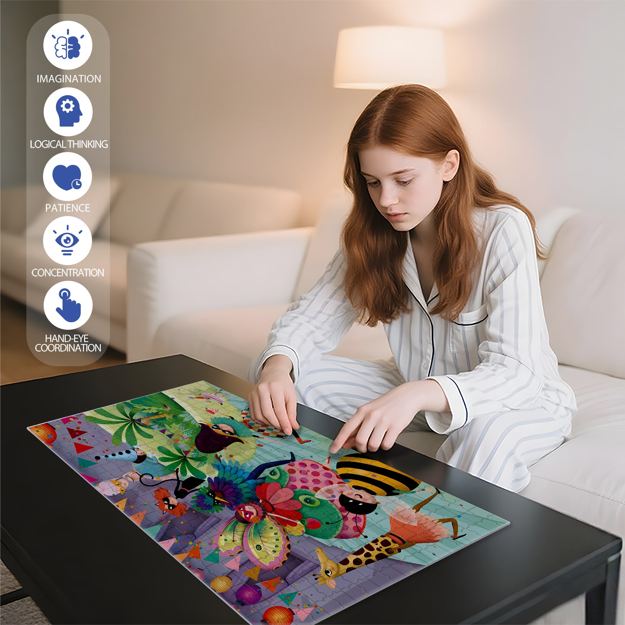 Masquerade 500pcs/1000pcs Jigsaw Puzzle, Scratch-Resistant, Interactive Family Game & Brain-Boosting DIY Decor, Perfect for Halloween, Christmas & New Year Gifts, Family Puzzle Game