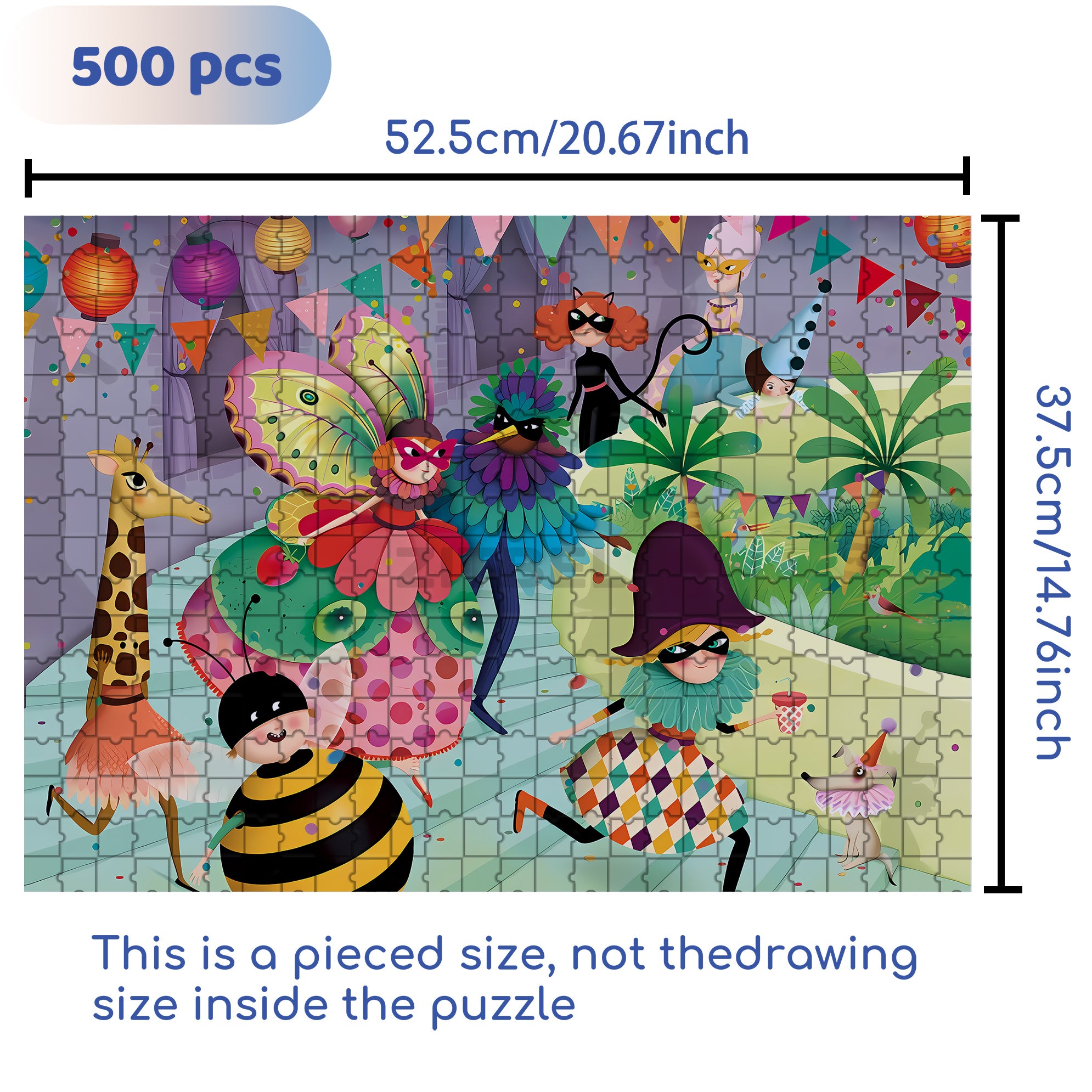Masquerade 500pcs/1000pcs Jigsaw Puzzle, Scratch-Resistant, Interactive Family Game & Brain-Boosting DIY Decor, Perfect for Halloween, Christmas & New Year Gifts, Family Puzzle Game