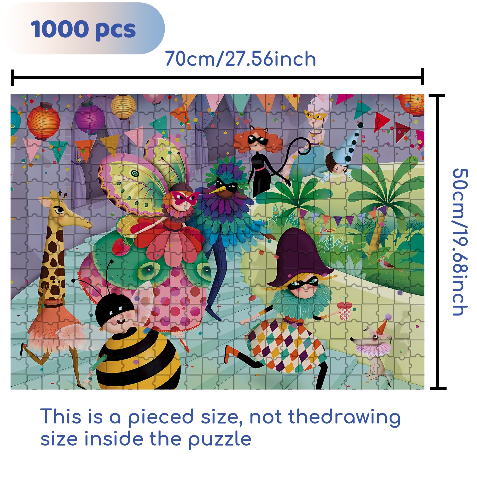 Masquerade 500pcs/1000pcs Jigsaw Puzzle, Scratch-Resistant, Interactive Family Game & Brain-Boosting DIY Decor, Perfect for Halloween, Christmas & New Year Gifts, Family Puzzle Game