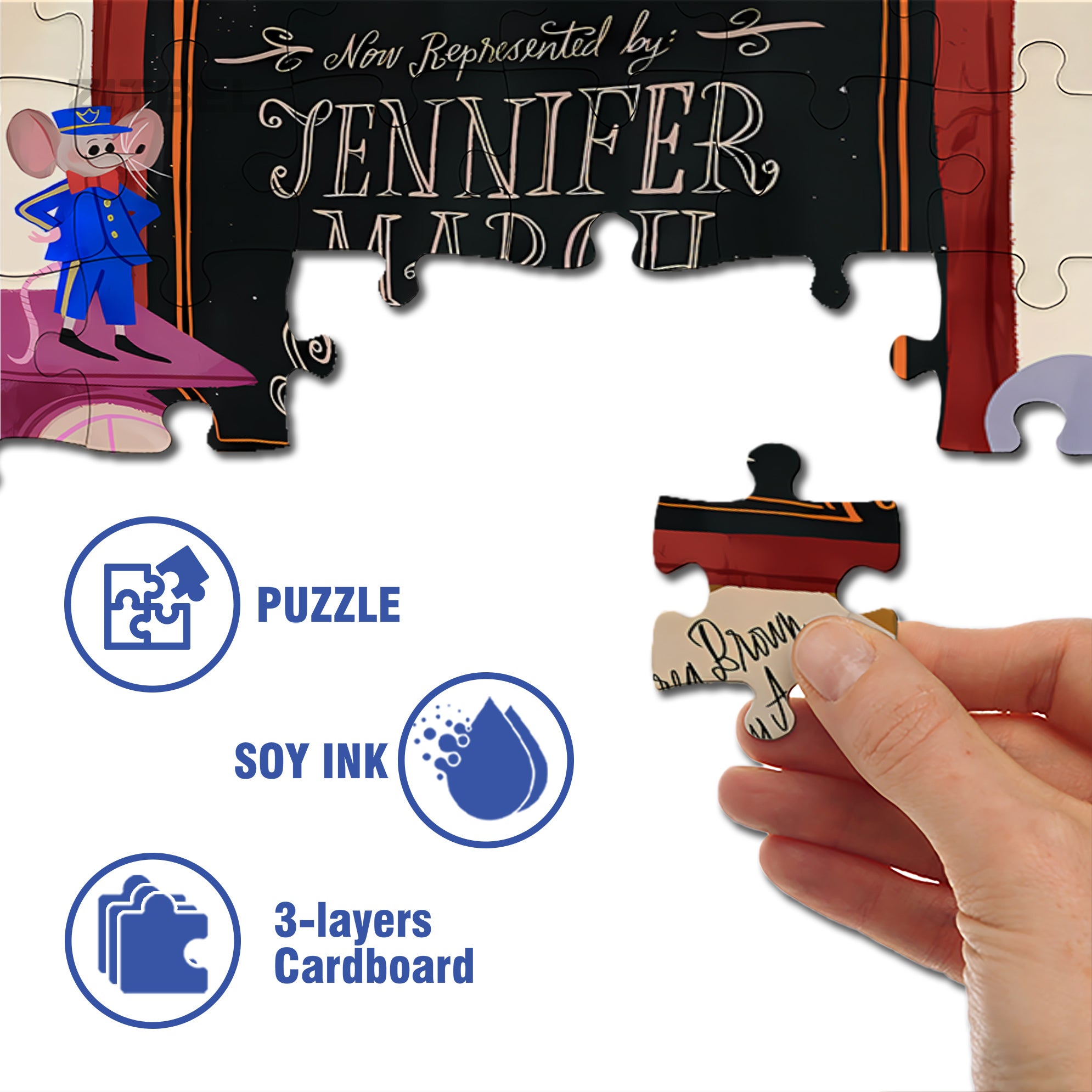 Mouse Postman 500pcs/1000pcs Jigsaw Puzzle, Scratch-Resistant, Interactive Family Game & Brain-Boosting DIY Decor, Perfect for Halloween, Christmas & New Year Gifts, Family Puzzle Game