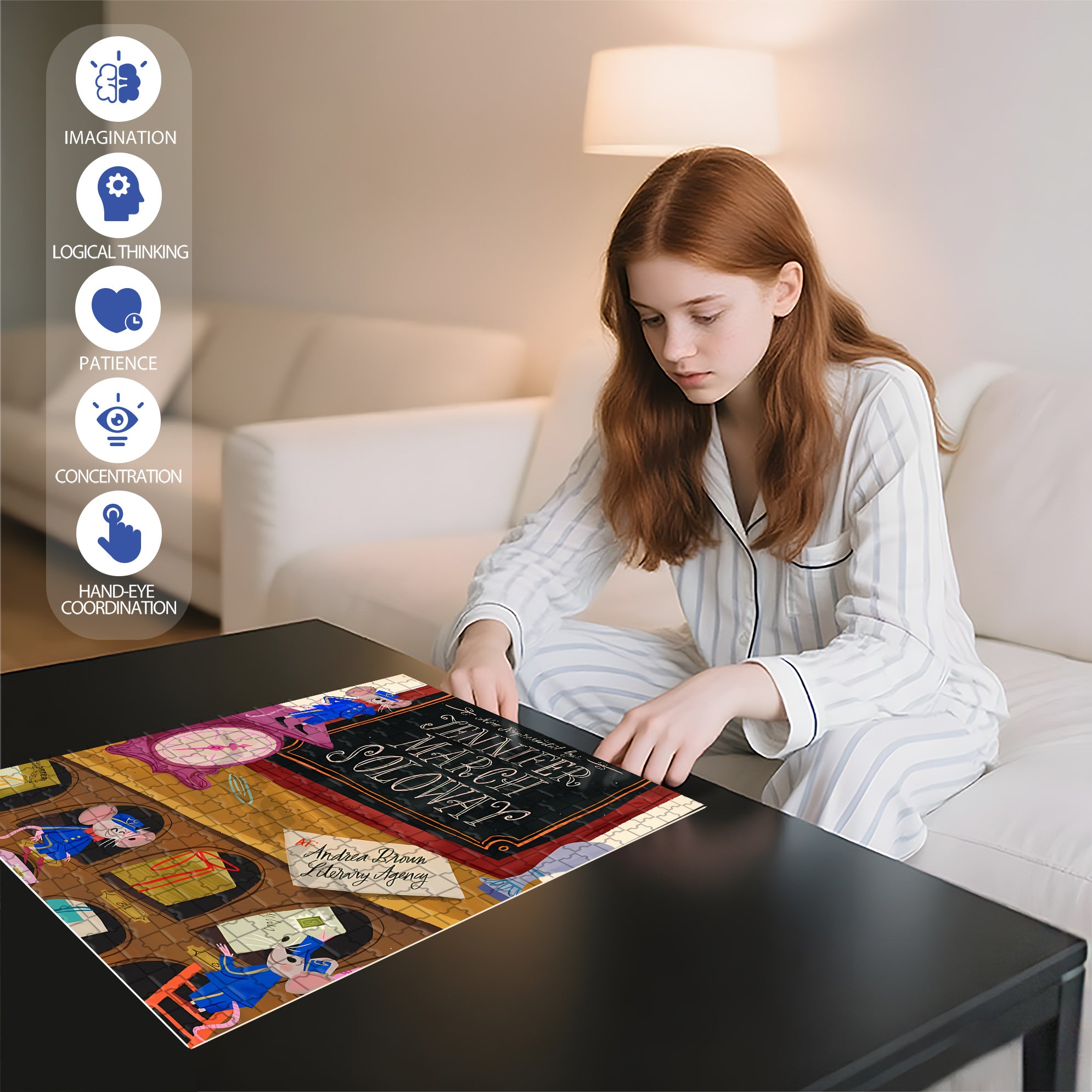 Mouse Postman 500pcs/1000pcs Jigsaw Puzzle, Scratch-Resistant, Interactive Family Game & Brain-Boosting DIY Decor, Perfect for Halloween, Christmas & New Year Gifts, Family Puzzle Game
