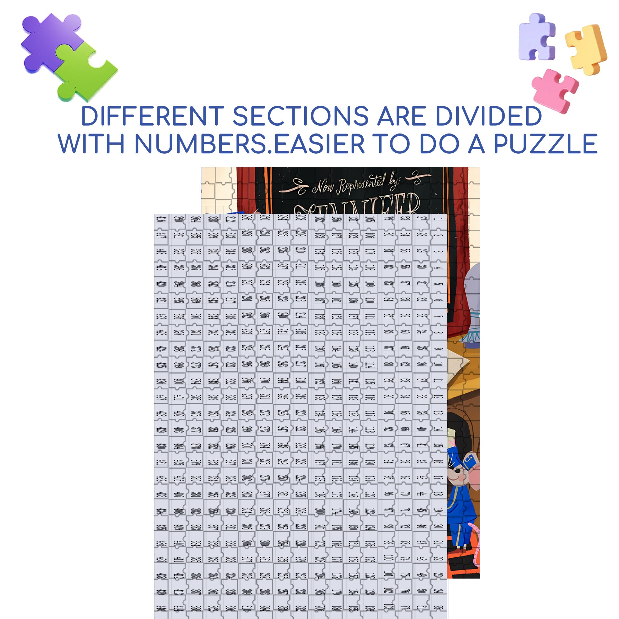 Mouse Postman 500pcs/1000pcs Jigsaw Puzzle, Scratch-Resistant, Interactive Family Game & Brain-Boosting DIY Decor, Perfect for Halloween, Christmas & New Year Gifts, Family Puzzle Game