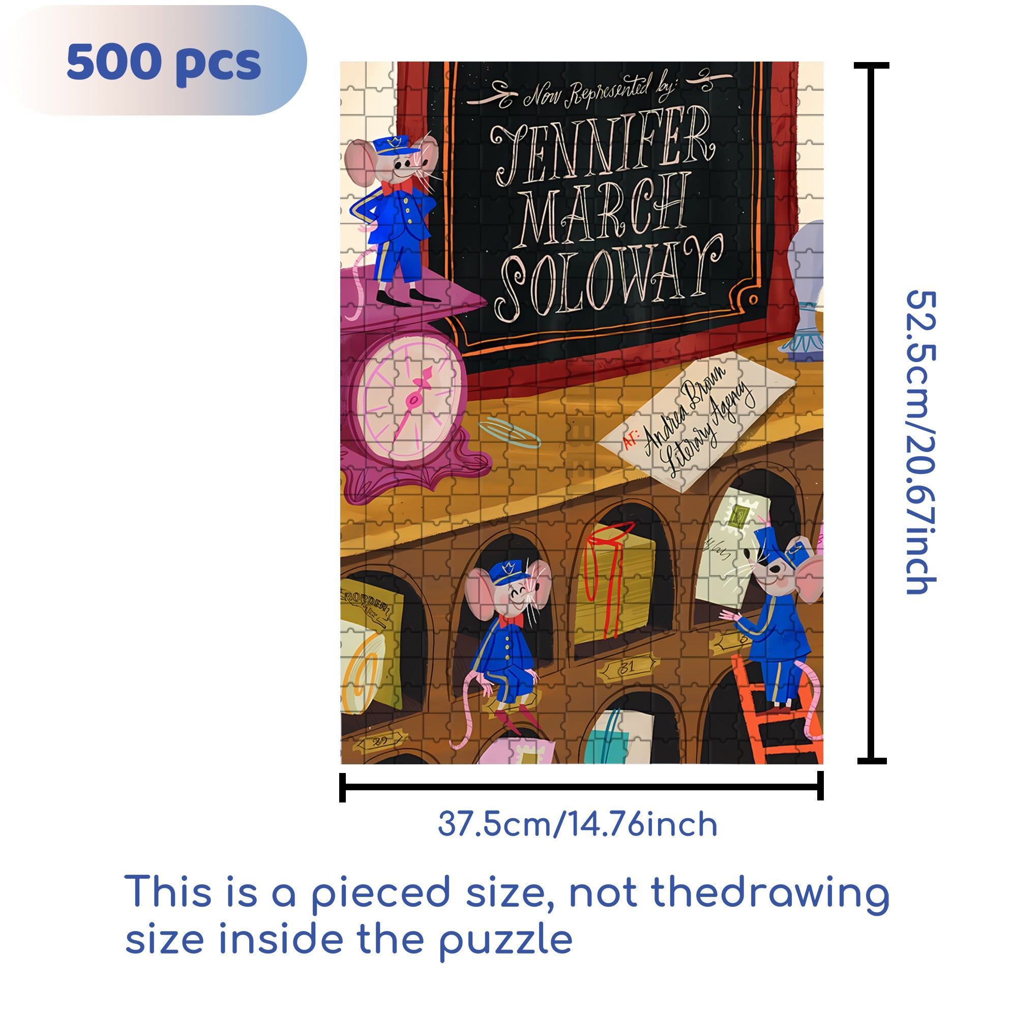 Mouse Postman 500pcs/1000pcs Jigsaw Puzzle, Scratch-Resistant, Interactive Family Game & Brain-Boosting DIY Decor, Perfect for Halloween, Christmas & New Year Gifts, Family Puzzle Game