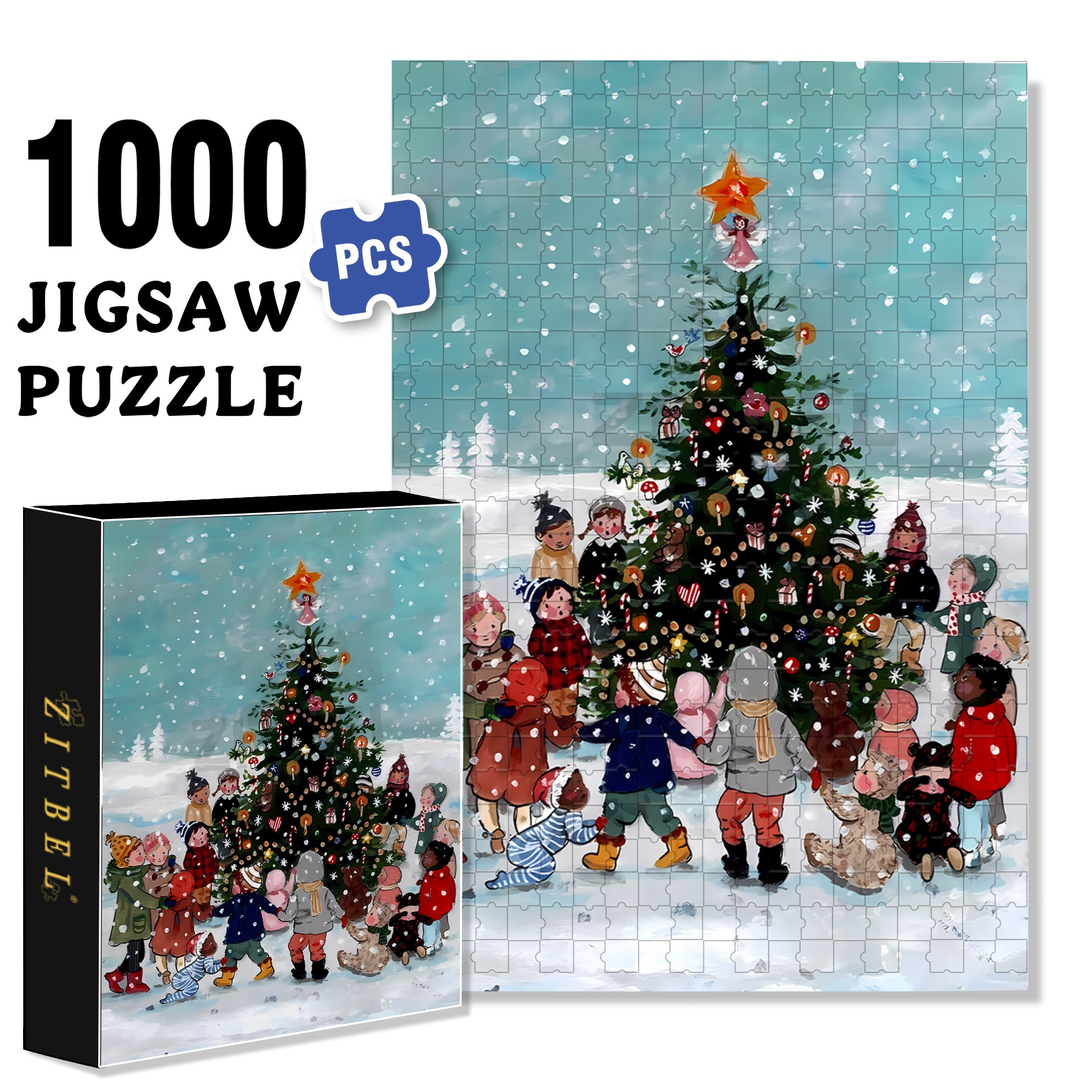 Onlookers 500pcs/1000pcs Jigsaw Puzzle, Scratch-Resistant, Interactive Family Game & Brain-Boosting DIY Decor, Perfect for Halloween, Christmas & New Year Gifts, Family Puzzle Game