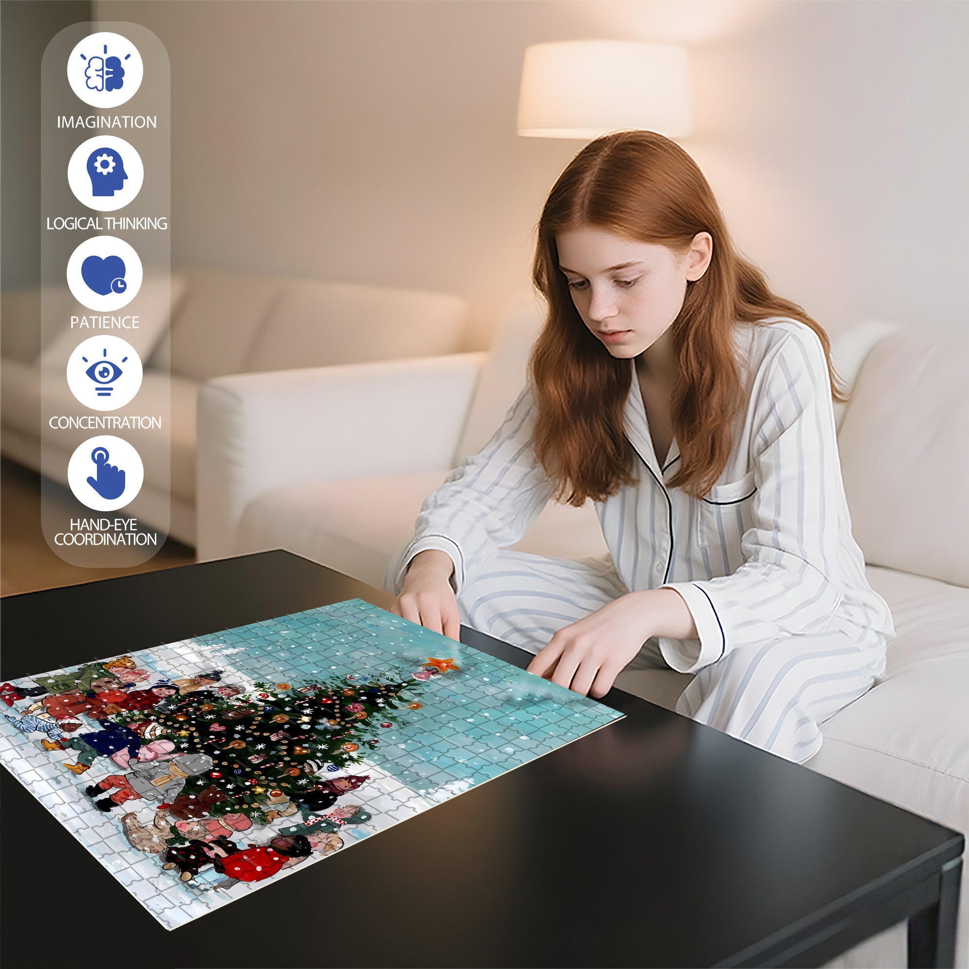 Onlookers 500pcs/1000pcs Jigsaw Puzzle, Scratch-Resistant, Interactive Family Game & Brain-Boosting DIY Decor, Perfect for Halloween, Christmas & New Year Gifts, Family Puzzle Game