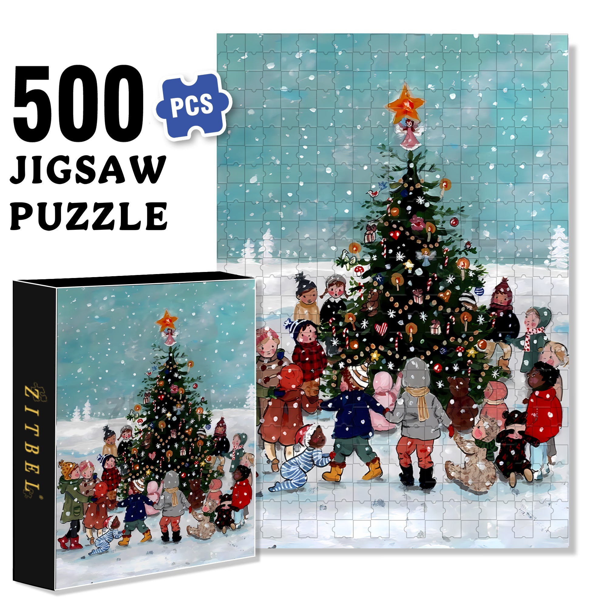 Onlookers 500pcs/1000pcs Jigsaw Puzzle, Scratch-Resistant, Interactive Family Game & Brain-Boosting DIY Decor, Perfect for Halloween, Christmas & New Year Gifts, Family Puzzle Game