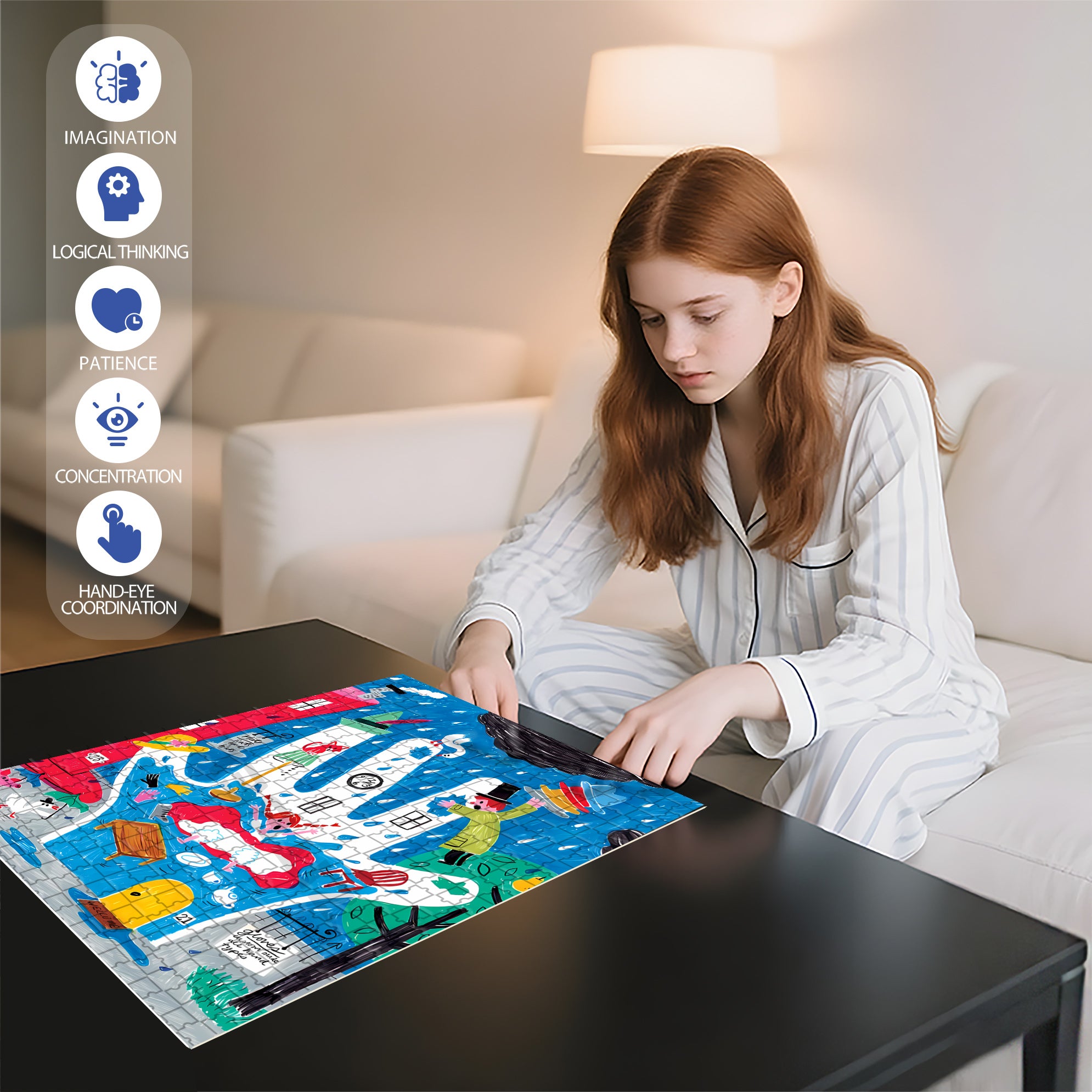 Oops! 500pcs/1000pcs Jigsaw Puzzle, Scratch-Resistant, Interactive Family Game & Brain-Boosting DIY Decor, Perfect for Halloween, Christmas & New Year Gifts, Family Puzzle Game