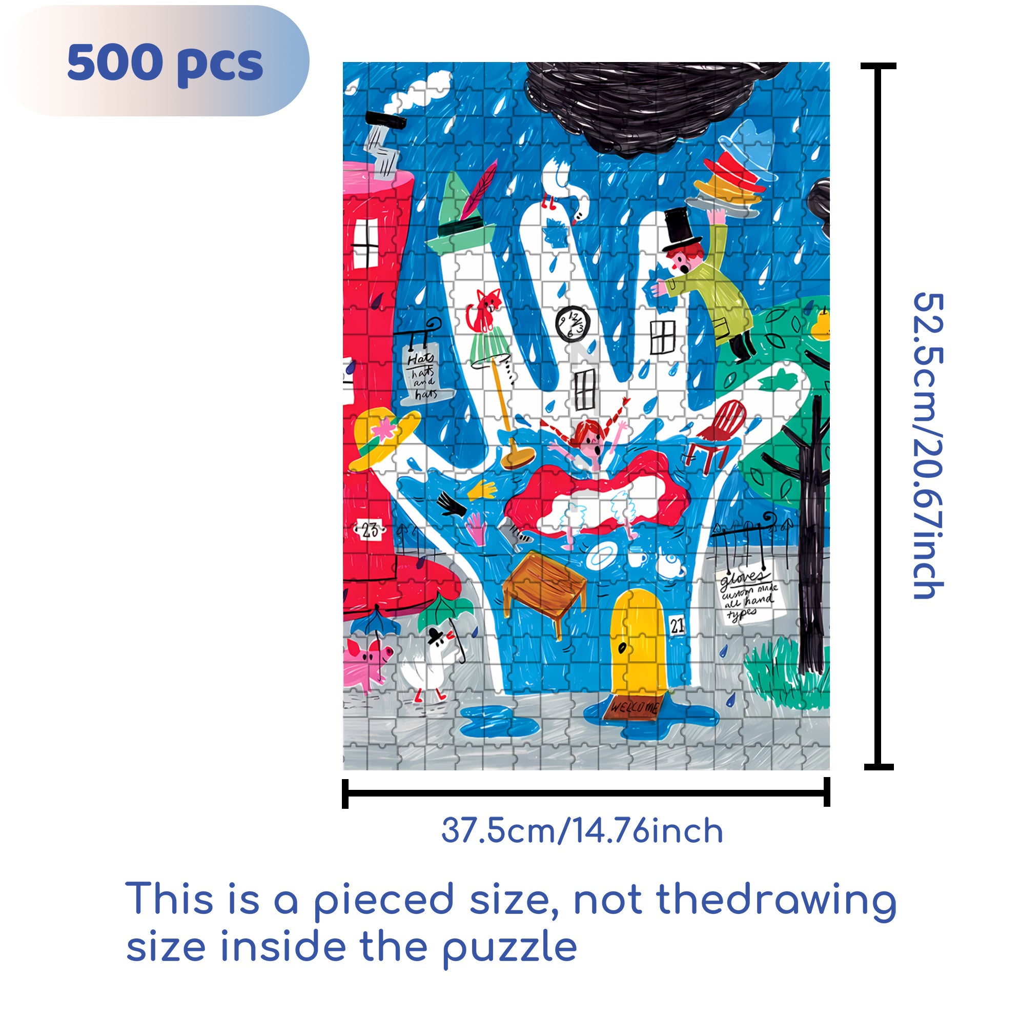 Oops! 500pcs/1000pcs Jigsaw Puzzle, Scratch-Resistant, Interactive Family Game & Brain-Boosting DIY Decor, Perfect for Halloween, Christmas & New Year Gifts, Family Puzzle Game