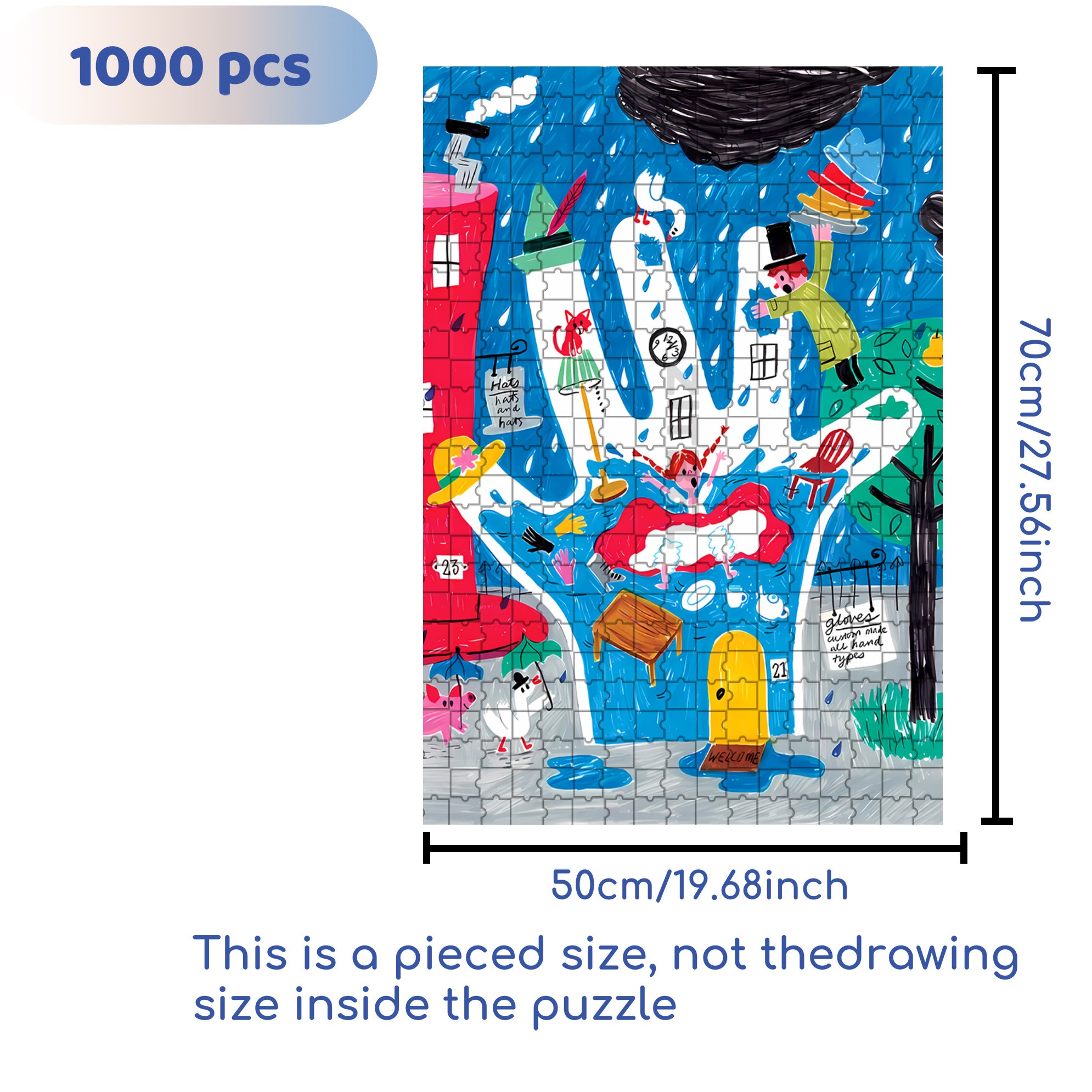 Oops! 500pcs/1000pcs Jigsaw Puzzle, Scratch-Resistant, Interactive Family Game & Brain-Boosting DIY Decor, Perfect for Halloween, Christmas & New Year Gifts, Family Puzzle Game