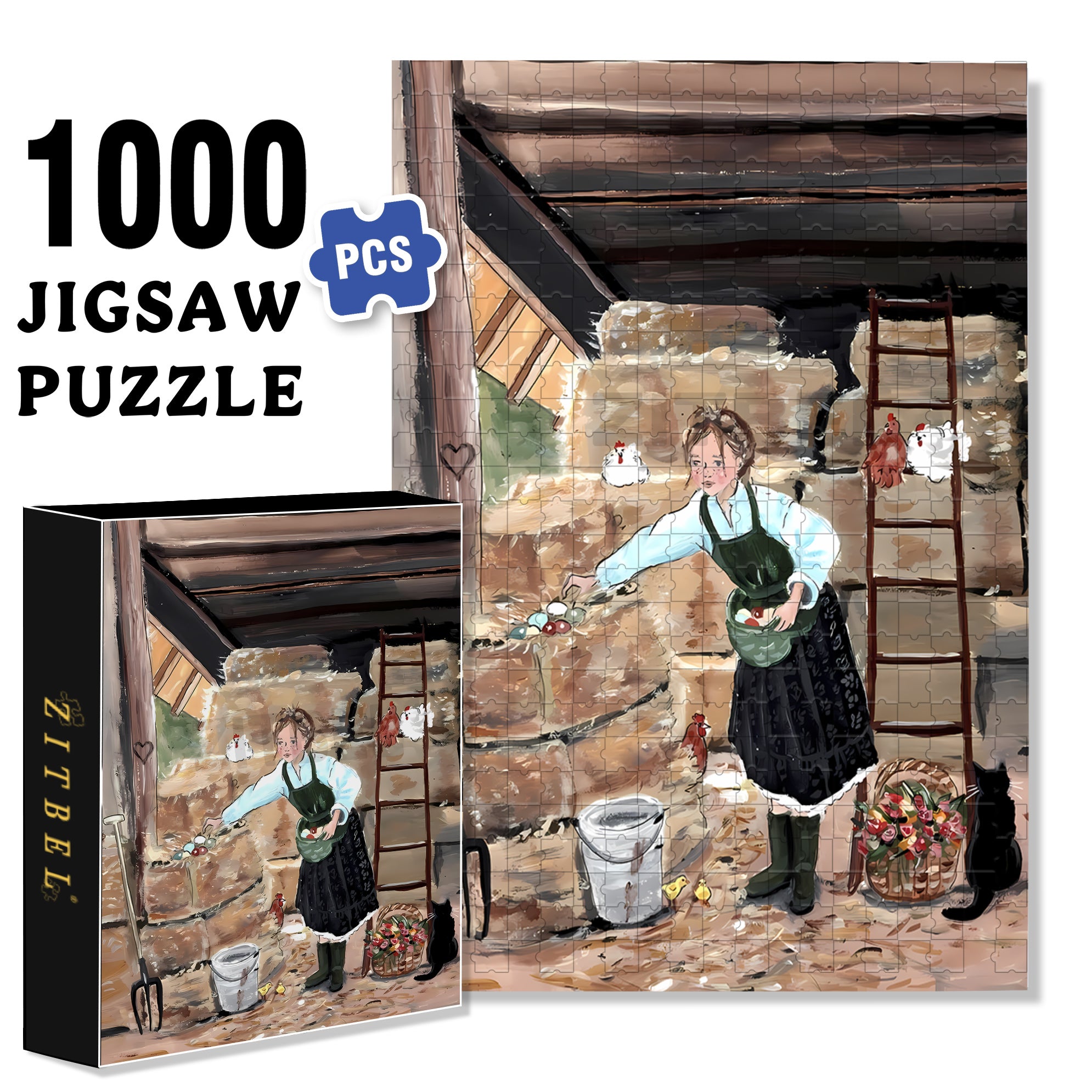 Pearl 500pcs/1000pcs Jigsaw Puzzle, Scratch-Resistant, Interactive Family Game & Brain-Boosting DIY Decor, Perfect for Halloween, Christmas & New Year Gifts, Family Puzzle Game