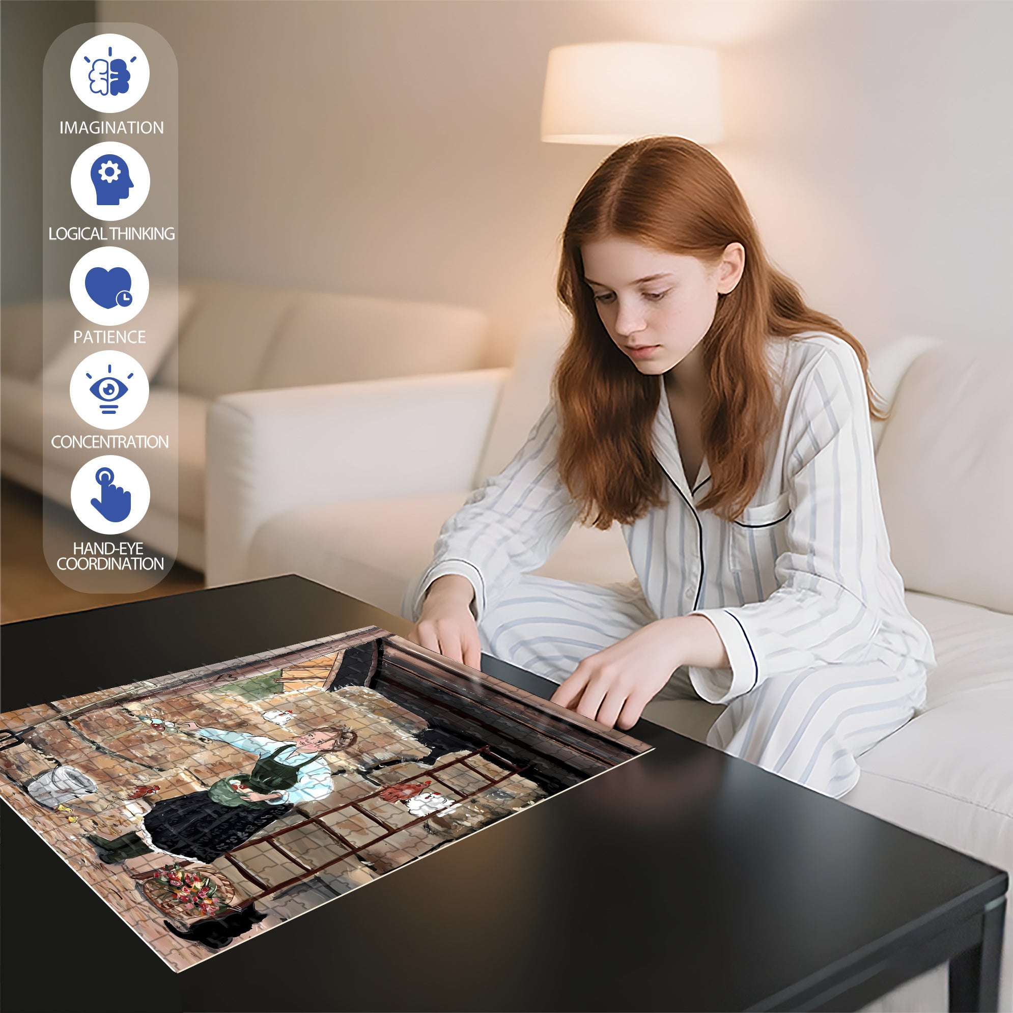 Pearl 500pcs/1000pcs Jigsaw Puzzle, Scratch-Resistant, Interactive Family Game & Brain-Boosting DIY Decor, Perfect for Halloween, Christmas & New Year Gifts, Family Puzzle Game