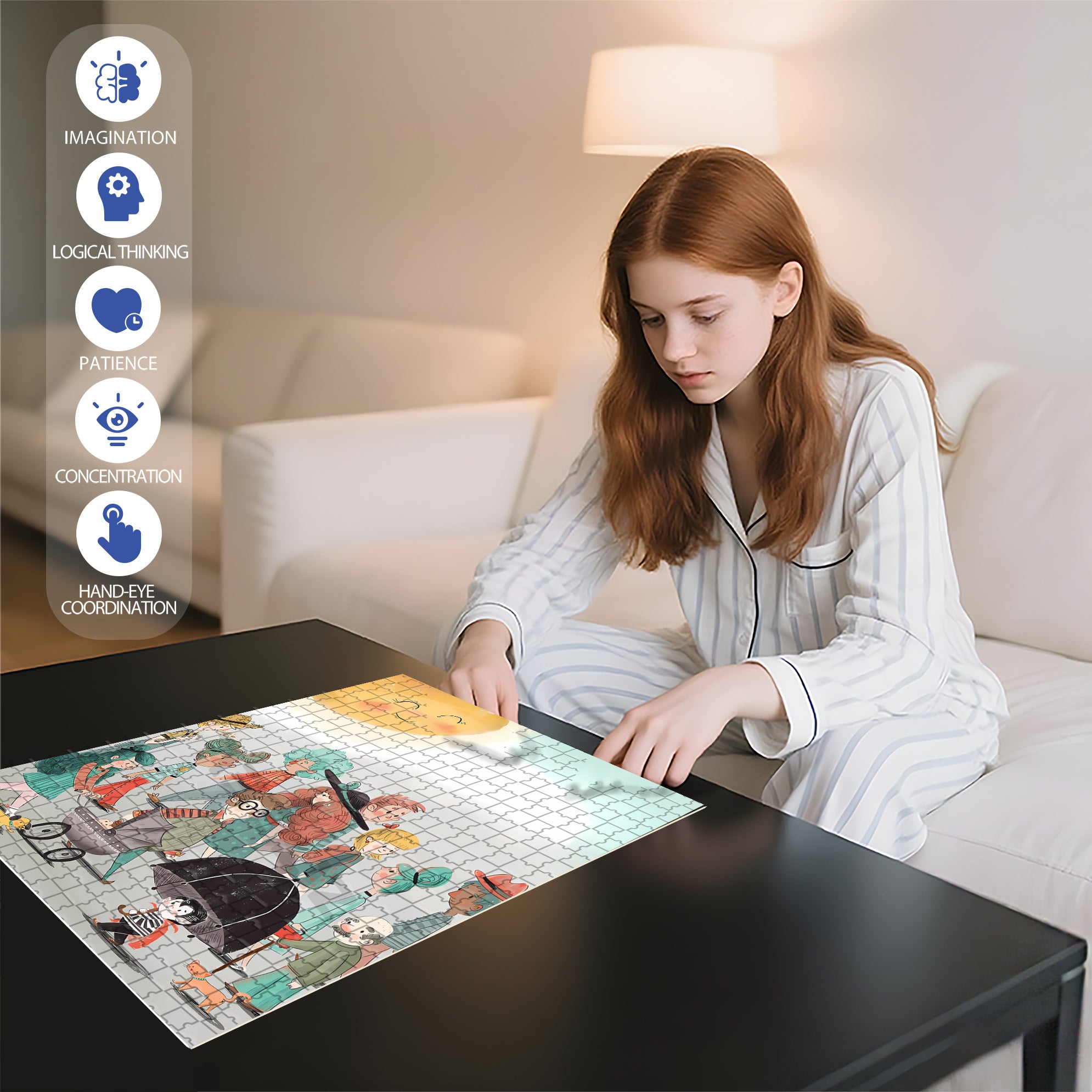 People Coming And Going 500pcs/1000pcs Jigsaw Puzzle, Scratch-Resistant, Interactive Family Game & Brain-Boosting DIY Decor, Perfect for Halloween, Christmas & New Year Gifts, Family Puzzle Game