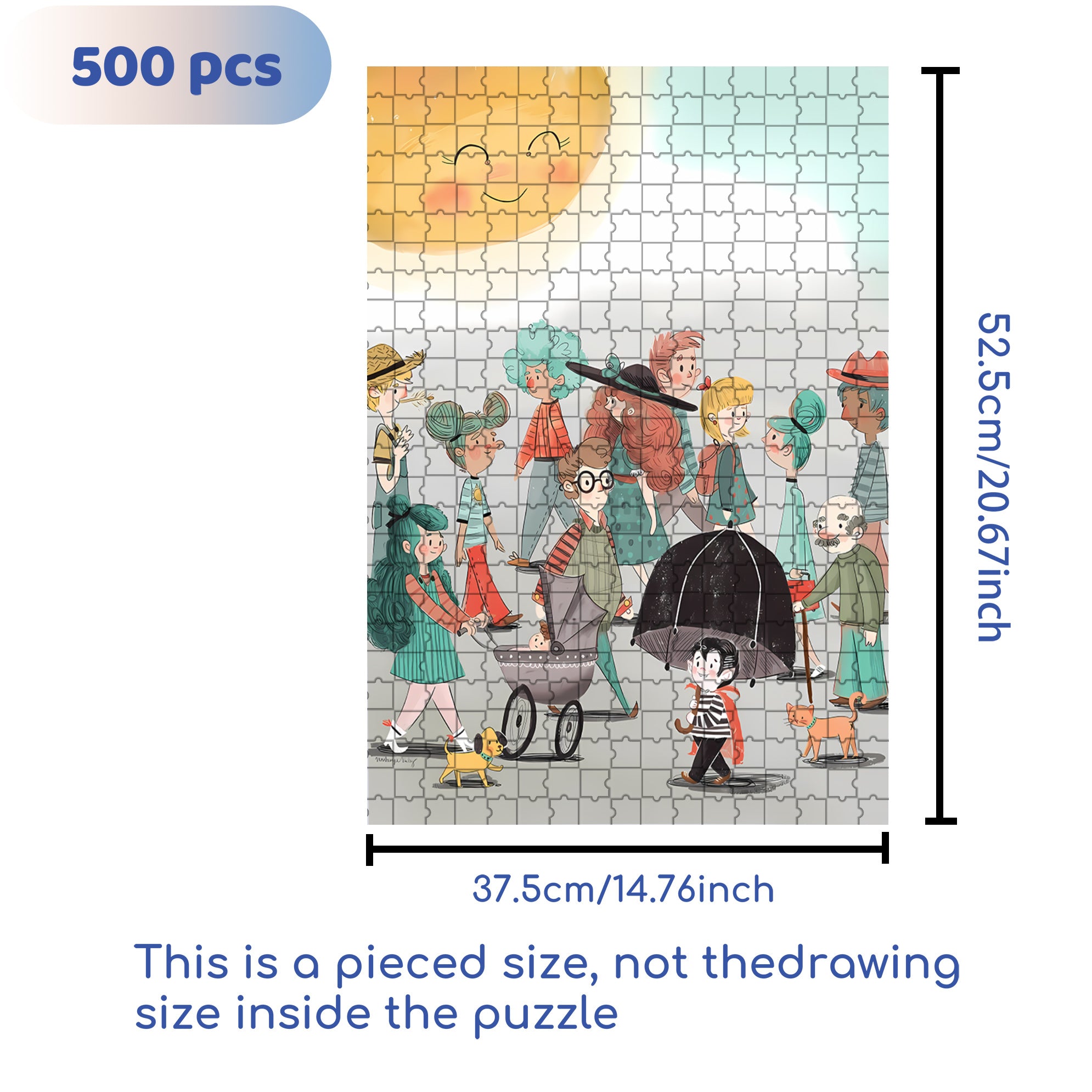 People Coming And Going 500pcs/1000pcs Jigsaw Puzzle, Scratch-Resistant, Interactive Family Game & Brain-Boosting DIY Decor, Perfect for Halloween, Christmas & New Year Gifts, Family Puzzle Game
