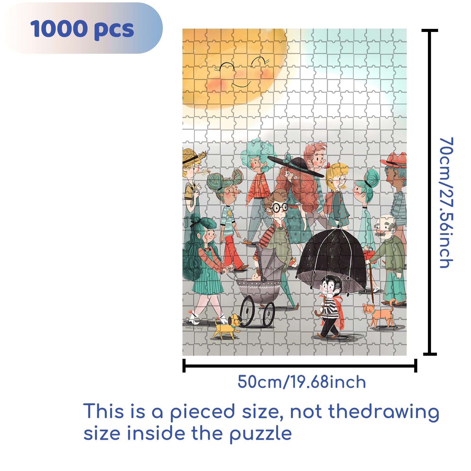 People Coming And Going 500pcs/1000pcs Jigsaw Puzzle, Scratch-Resistant, Interactive Family Game & Brain-Boosting DIY Decor, Perfect for Halloween, Christmas & New Year Gifts, Family Puzzle Game