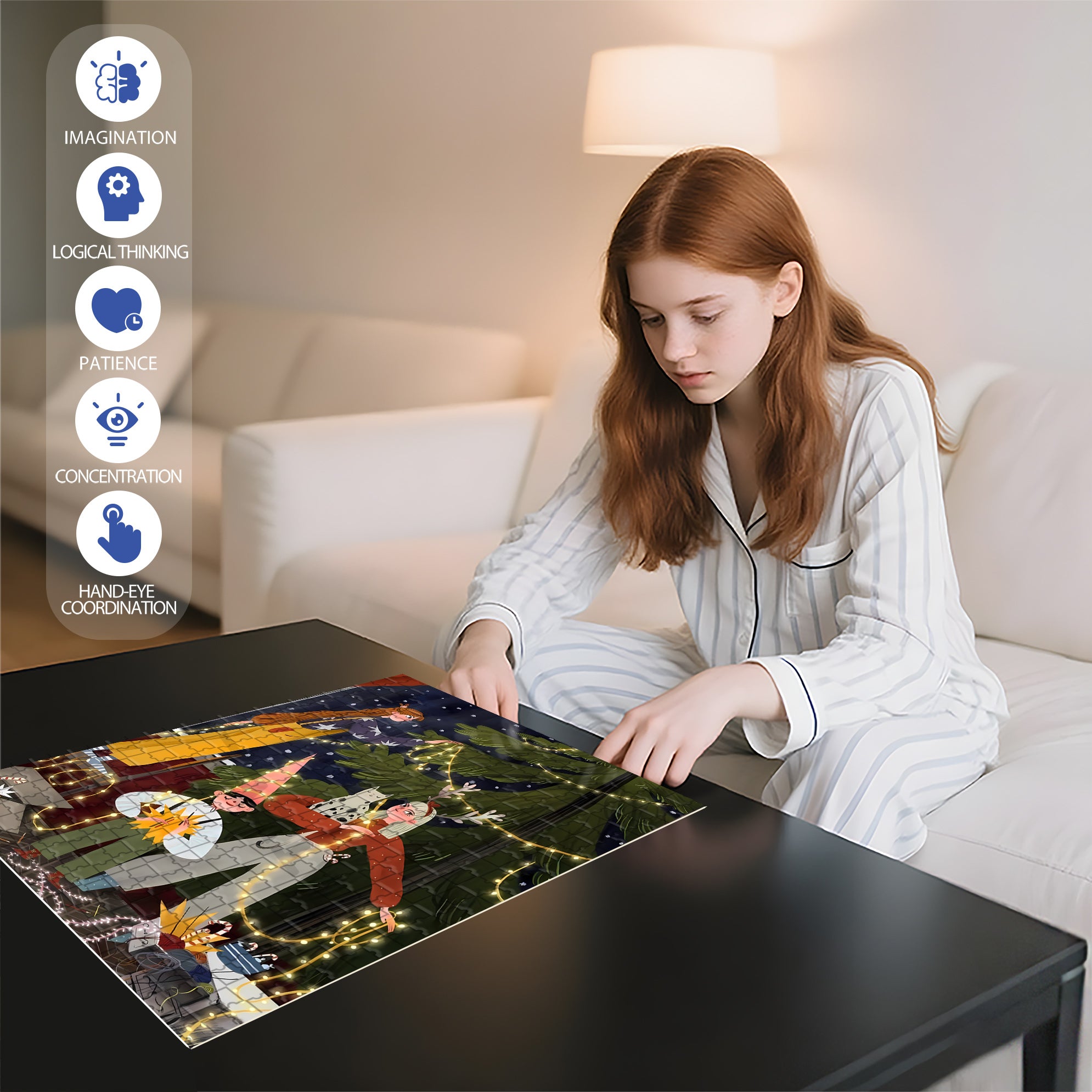 Preparations Before Christmas 500pcs/1000pcs Jigsaw Puzzle, Scratch-Resistant, Interactive Family Game & Brain-Boosting DIY Decor, Perfect for Halloween, Christmas & New Year Gifts, Family Puzzle Game