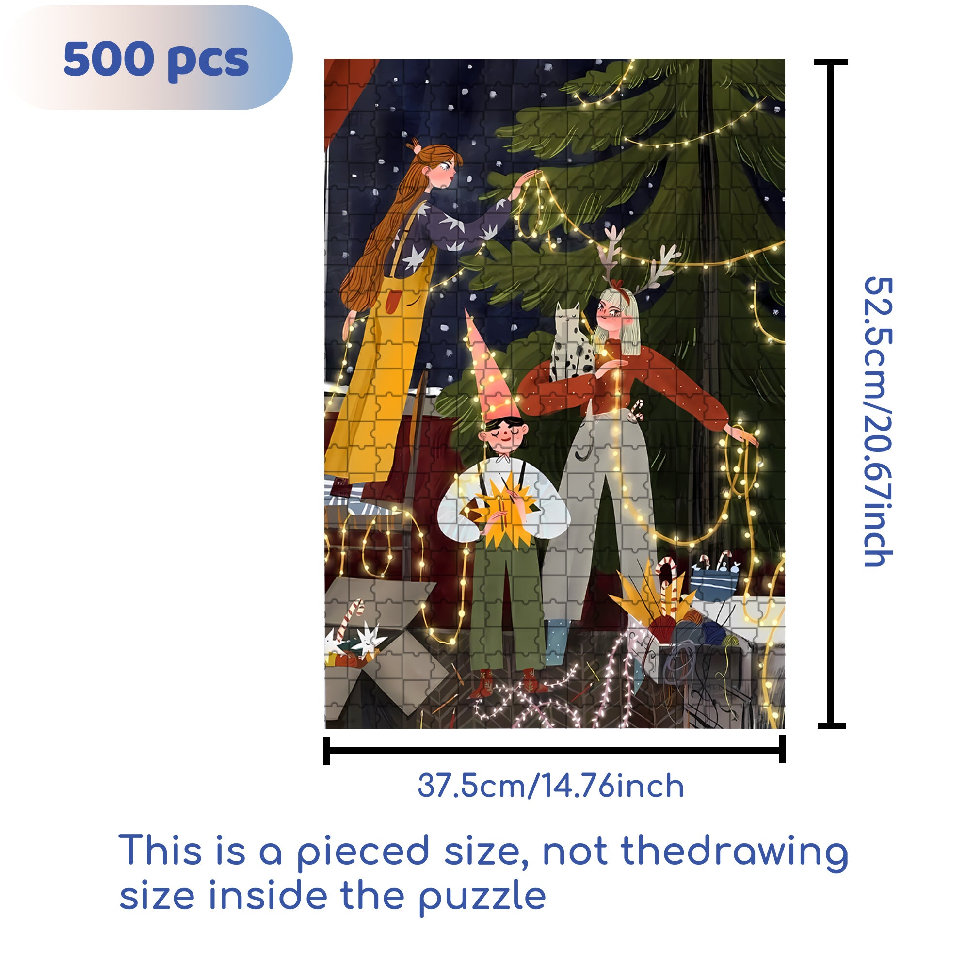 Preparations Before Christmas 500pcs/1000pcs Jigsaw Puzzle, Scratch-Resistant, Interactive Family Game & Brain-Boosting DIY Decor, Perfect for Halloween, Christmas & New Year Gifts, Family Puzzle Game