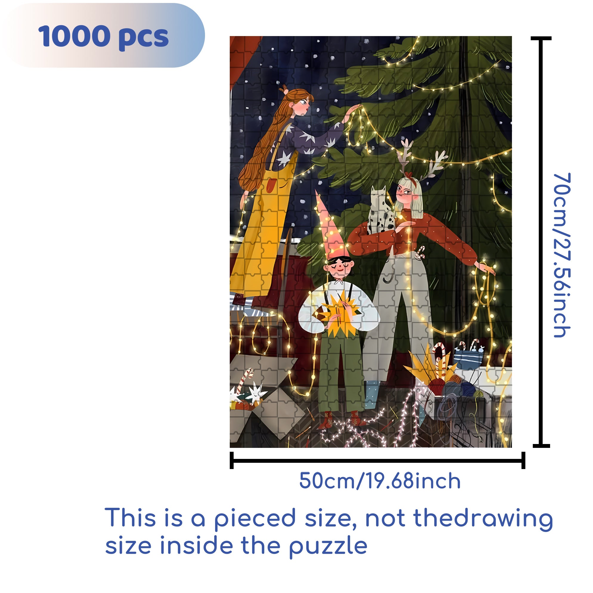 Preparations Before Christmas 500pcs/1000pcs Jigsaw Puzzle, Scratch-Resistant, Interactive Family Game & Brain-Boosting DIY Decor, Perfect for Halloween, Christmas & New Year Gifts, Family Puzzle Game