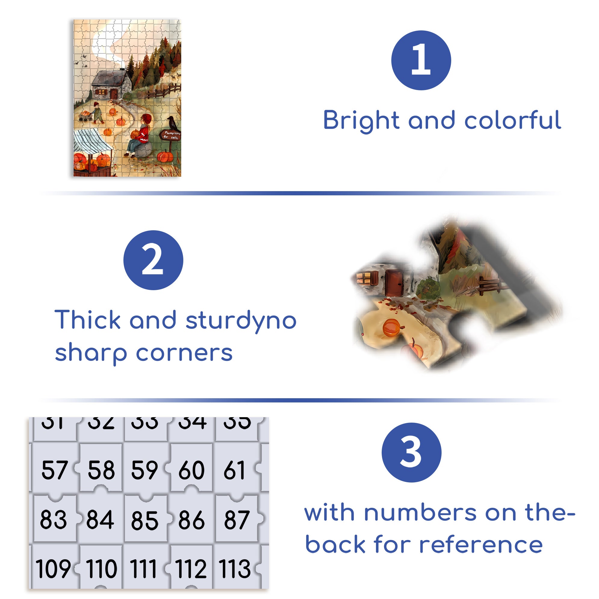 Pumpkins For Sale 500pcs/1000pcs Jigsaw Puzzle, Scratch-Resistant, Interactive Family Game & Brain-Boosting DIY Decor, Perfect for Halloween, Christmas & New Year Gifts, Family Puzzle Game