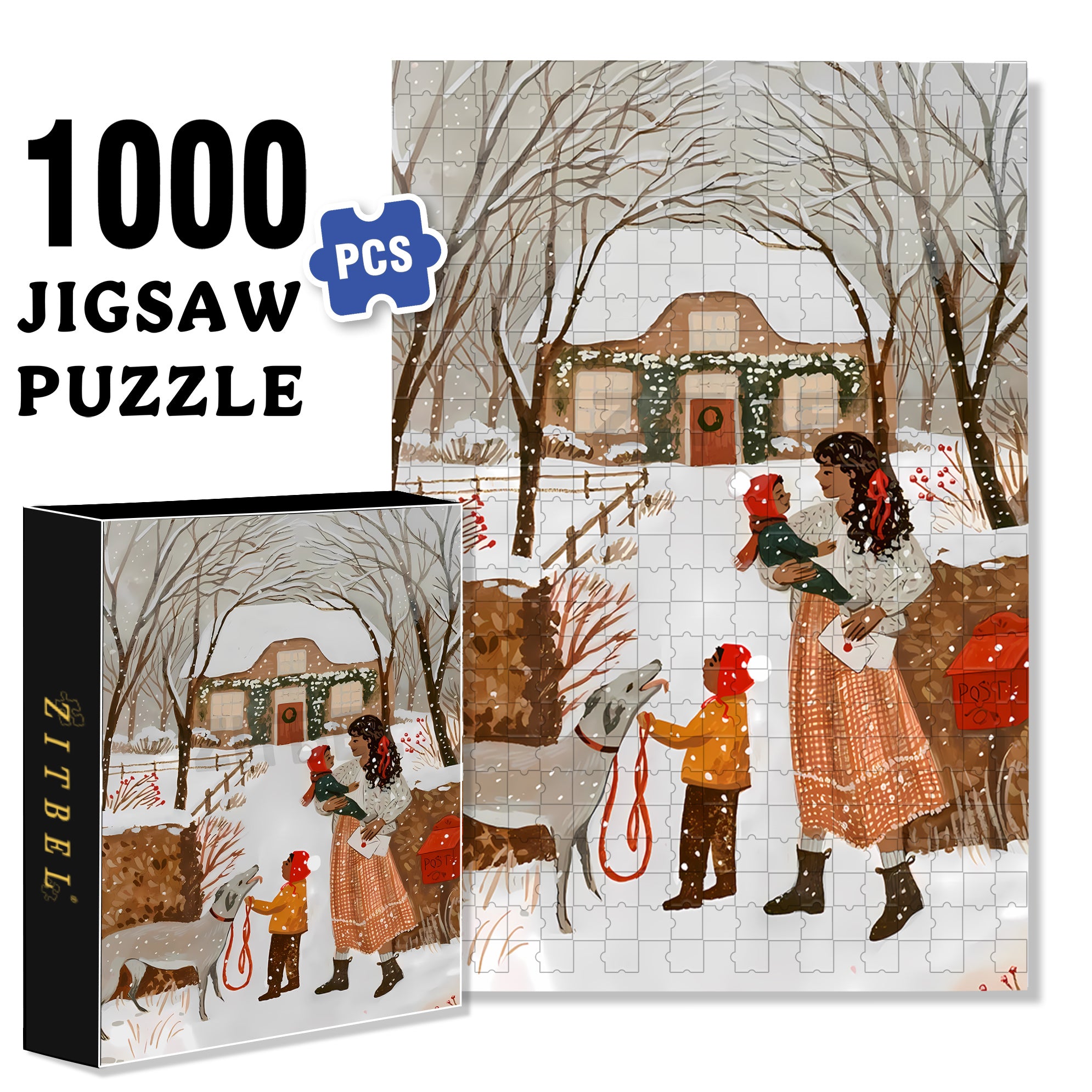 Receive Mail 500pcs/1000pcs Jigsaw Puzzle, Scratch-Resistant, Interactive Family Game & Brain-Boosting DIY Decor, Perfect for Halloween, Christmas & New Year Gifts, Family Puzzle Game