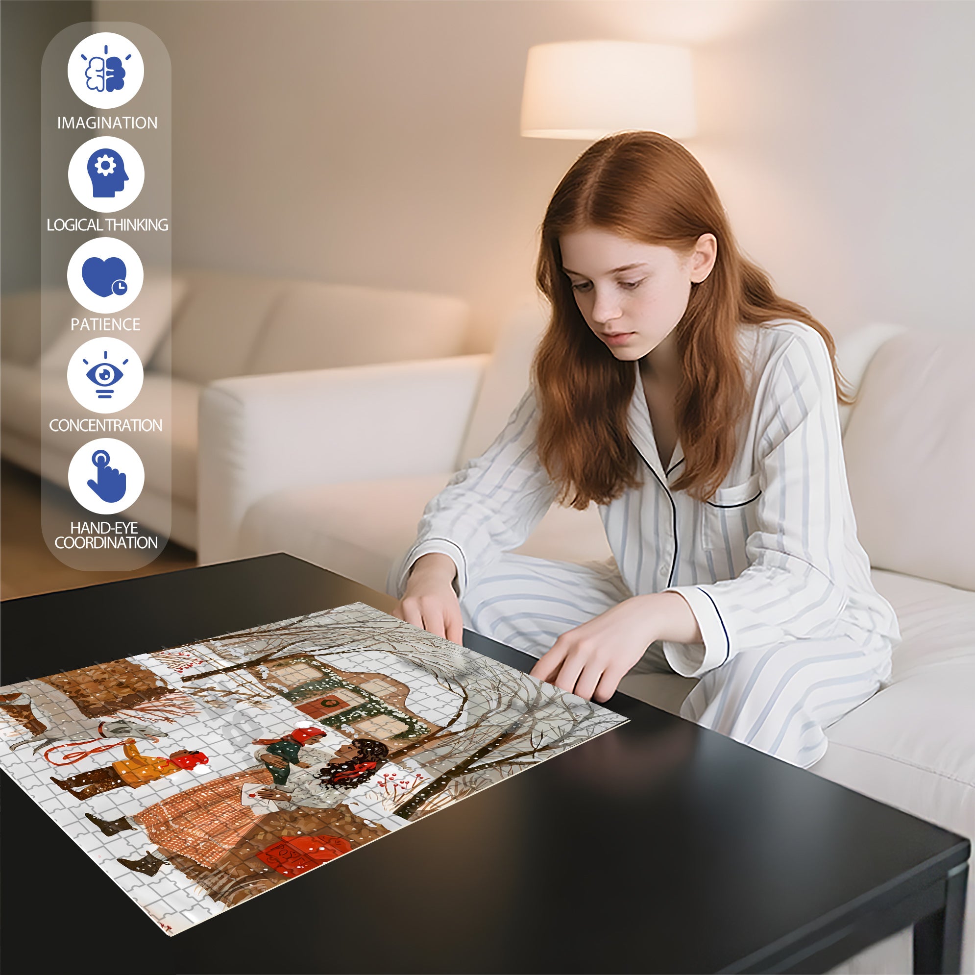 Receive Mail 500pcs/1000pcs Jigsaw Puzzle, Scratch-Resistant, Interactive Family Game & Brain-Boosting DIY Decor, Perfect for Halloween, Christmas & New Year Gifts, Family Puzzle Game