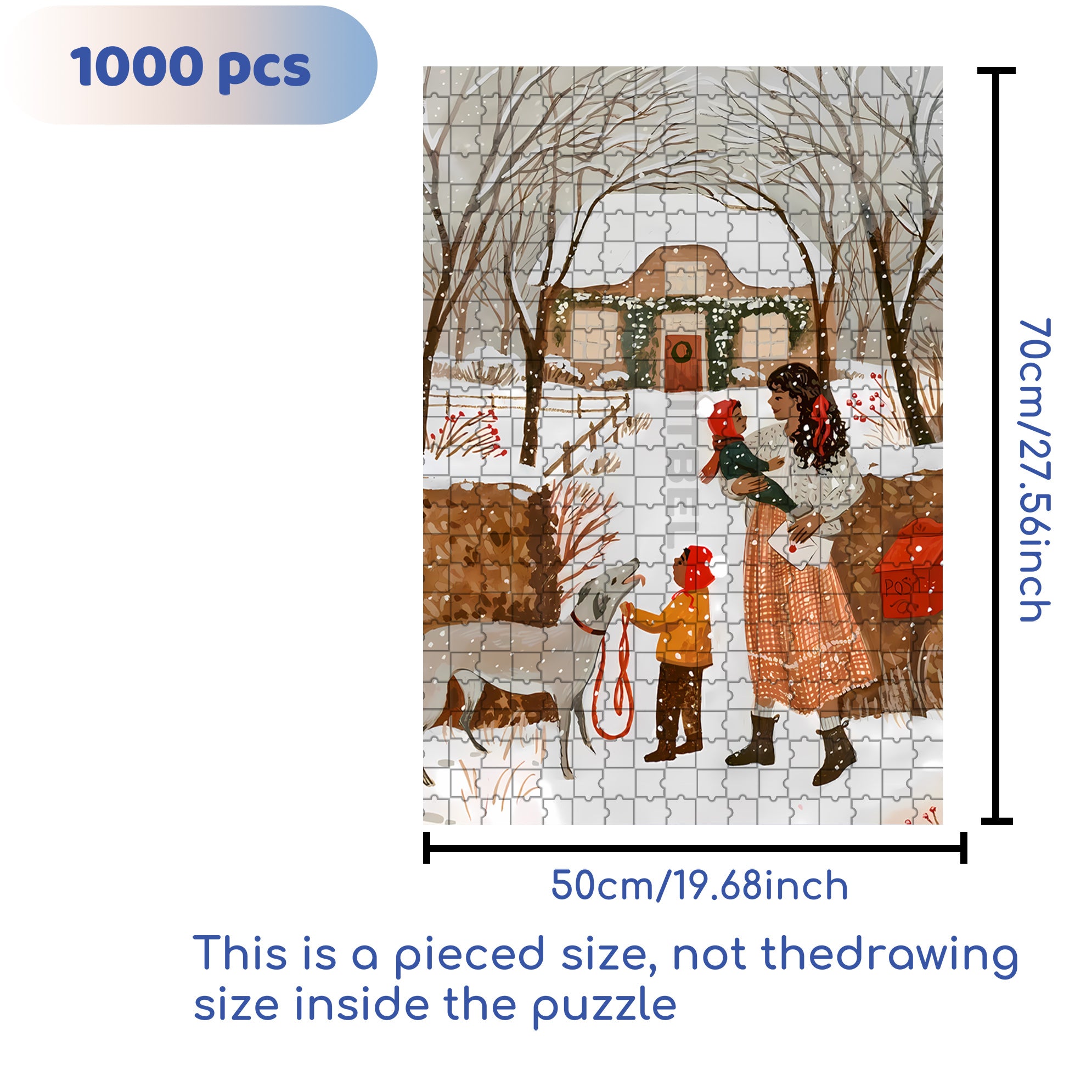 Receive Mail 500pcs/1000pcs Jigsaw Puzzle, Scratch-Resistant, Interactive Family Game & Brain-Boosting DIY Decor, Perfect for Halloween, Christmas & New Year Gifts, Family Puzzle Game