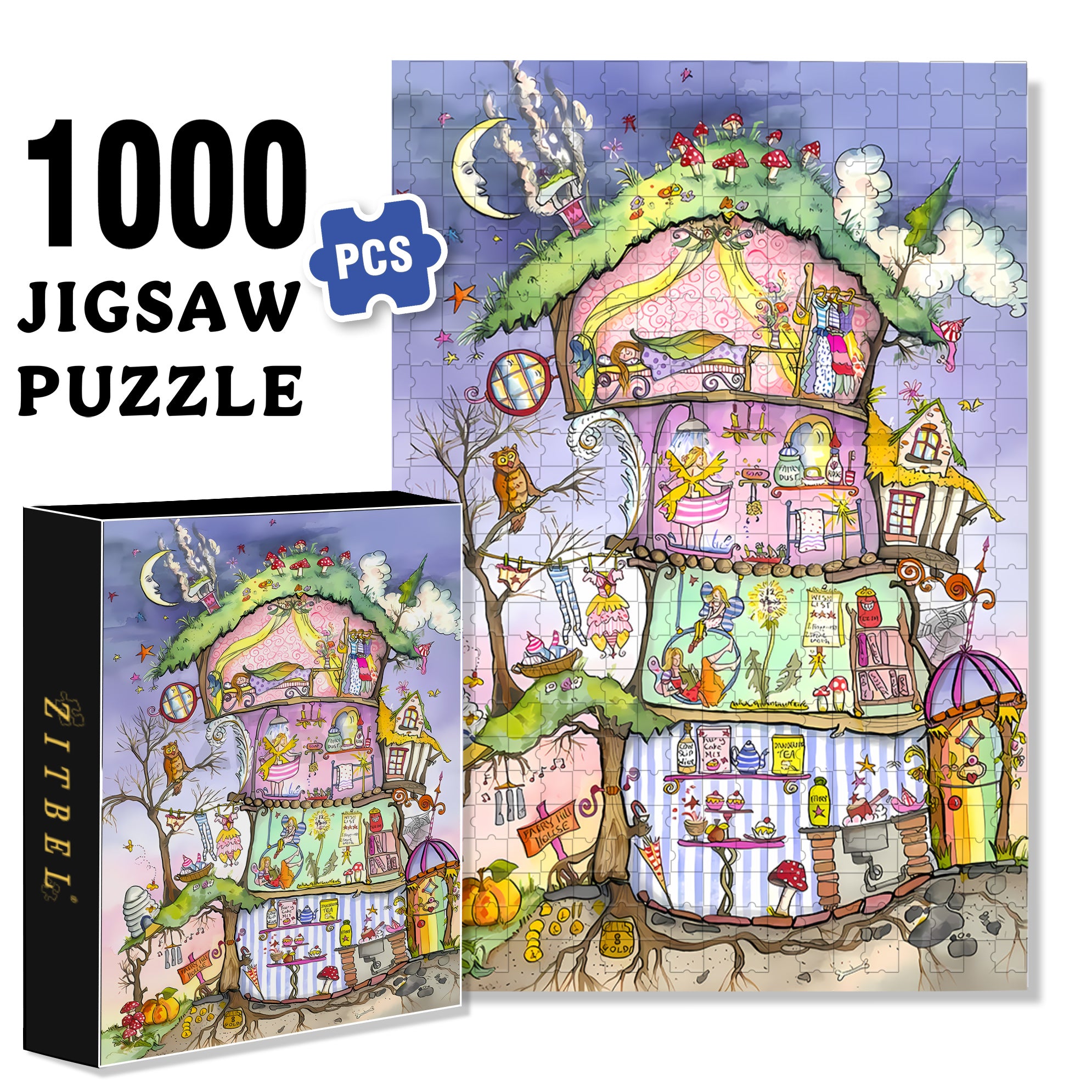 Rising From The Ground 500pcs/1000pcs Jigsaw Puzzle, Scratch-Resistant, Interactive Family Game & Brain-Boosting DIY Decor, Perfect for Halloween, Christmas & New Year Gifts, Family Puzzle Game
