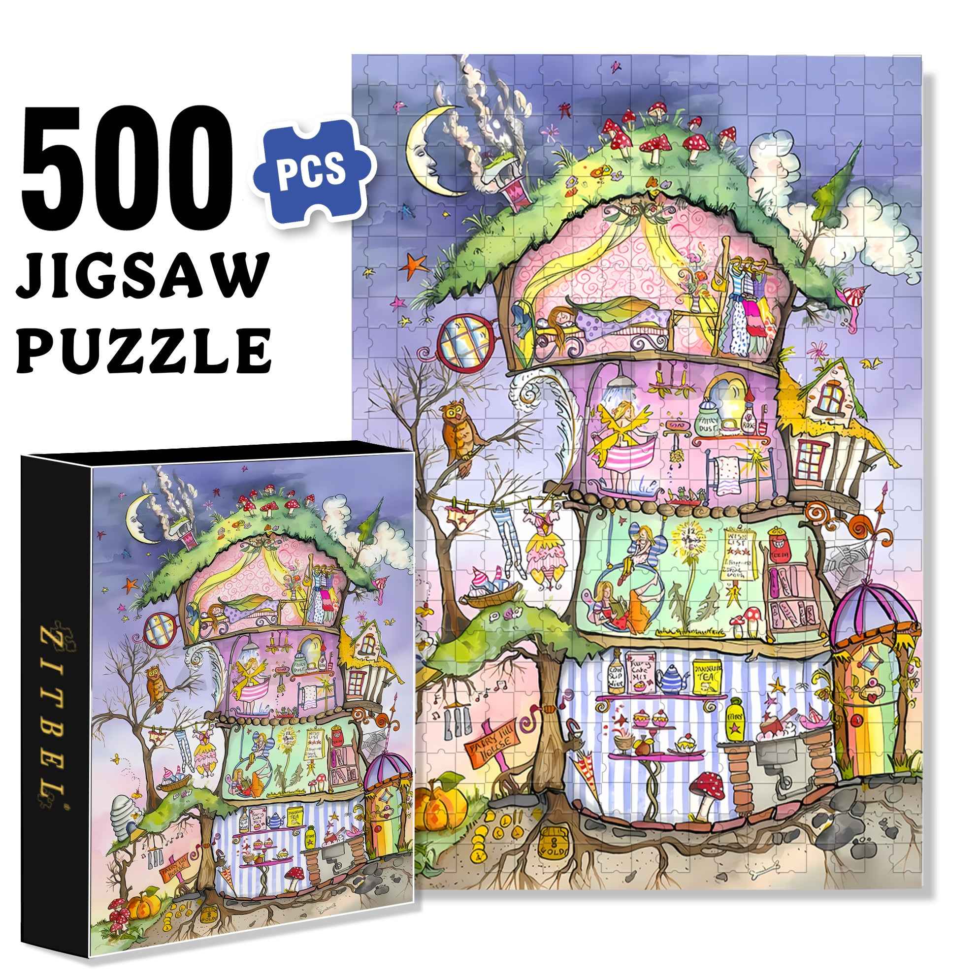 Rising From The Ground 500pcs/1000pcs Jigsaw Puzzle, Scratch-Resistant, Interactive Family Game & Brain-Boosting DIY Decor, Perfect for Halloween, Christmas & New Year Gifts, Family Puzzle Game