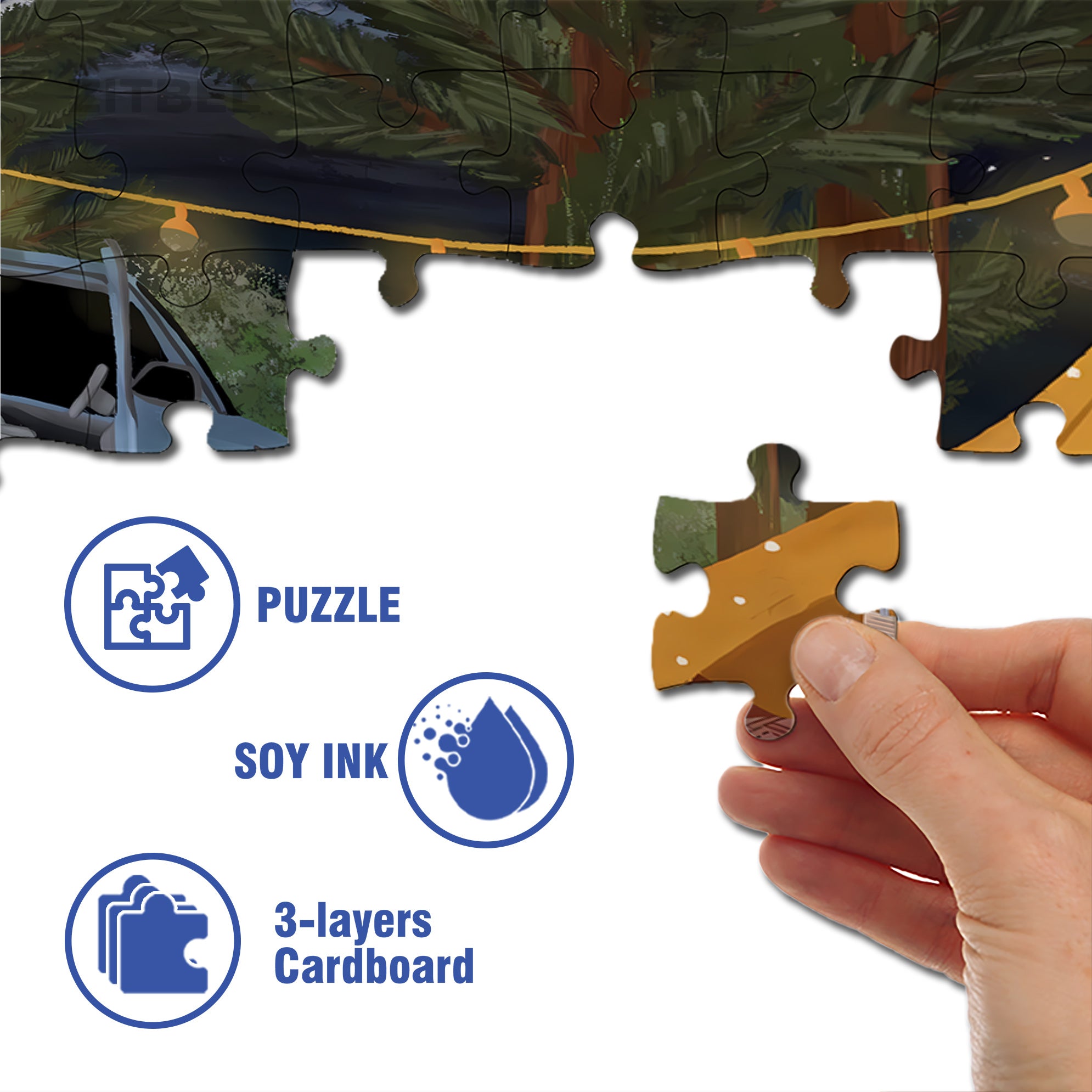 Romantic Camping Night 500pcs/1000pcs Jigsaw Puzzle, Scratch-Resistant, Interactive Family Game & Brain-Boosting DIY Decor, Perfect for Halloween, Christmas & New Year Gifts, Family Puzzle Game