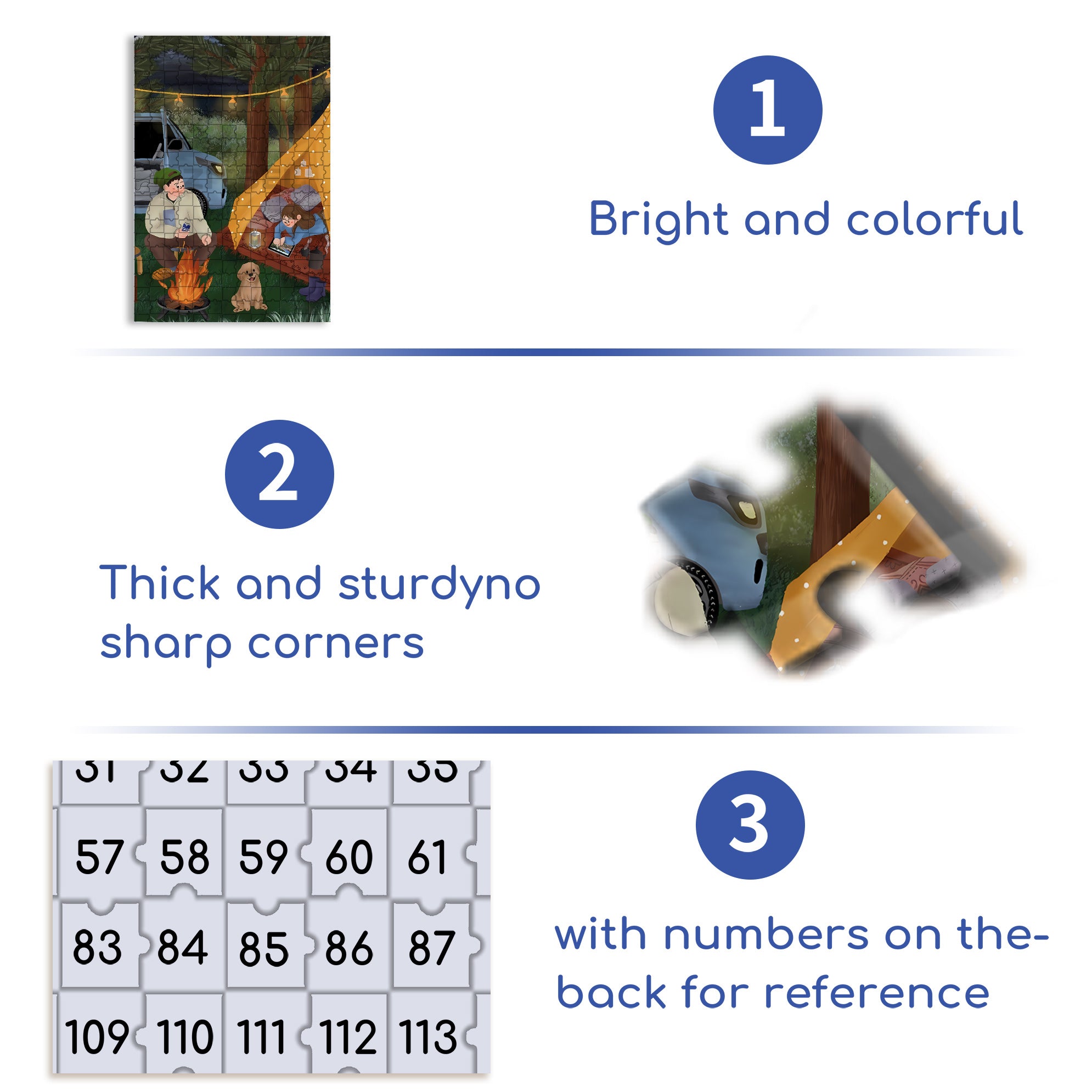 Romantic Camping Night 500pcs/1000pcs Jigsaw Puzzle, Scratch-Resistant, Interactive Family Game & Brain-Boosting DIY Decor, Perfect for Halloween, Christmas & New Year Gifts, Family Puzzle Game