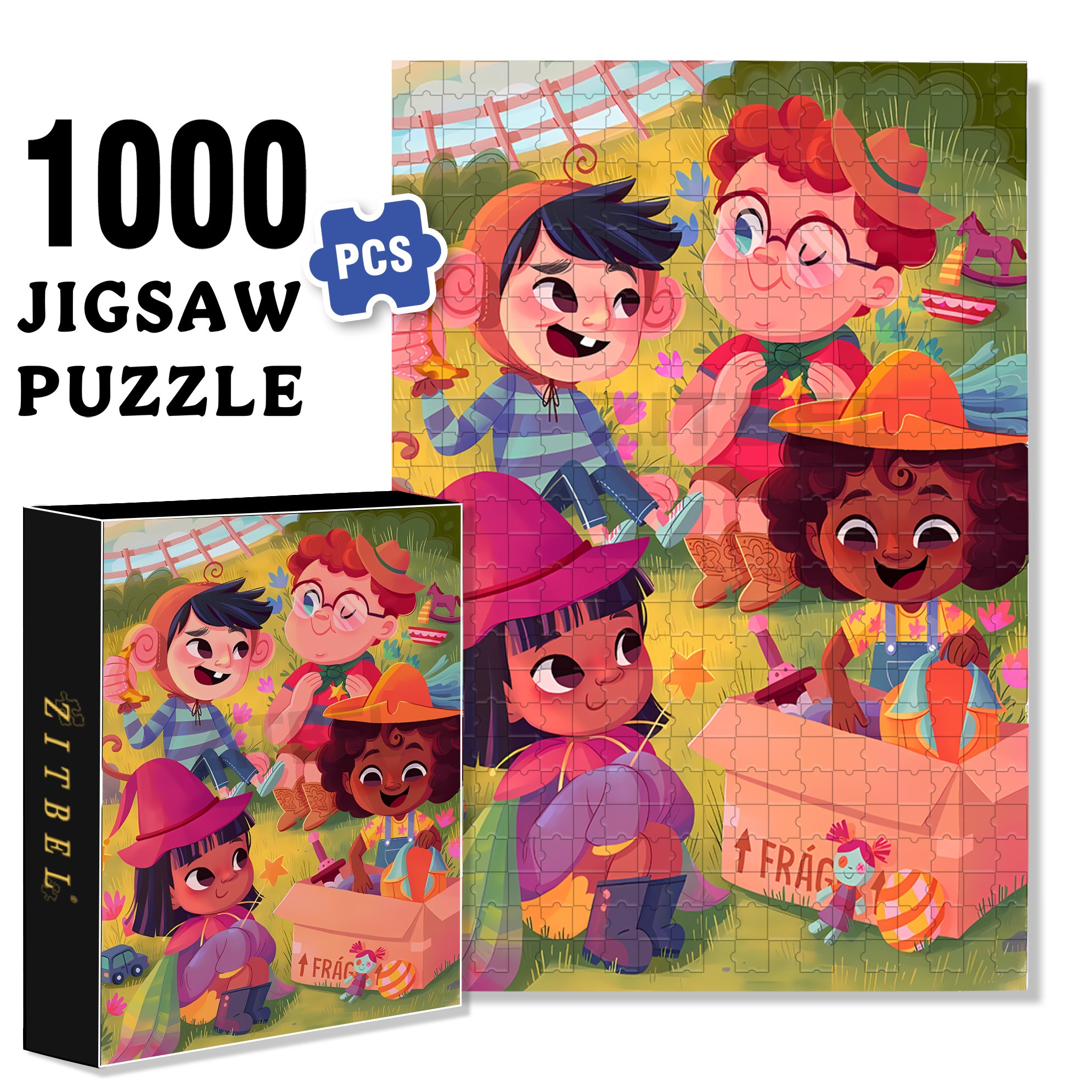 Share Happiness 500pcs/1000pcs Jigsaw Puzzle, Scratch-Resistant, Interactive Family Game & Brain-Boosting DIY Decor, Perfect for Halloween, Christmas & New Year Gifts, Family Puzzle Game