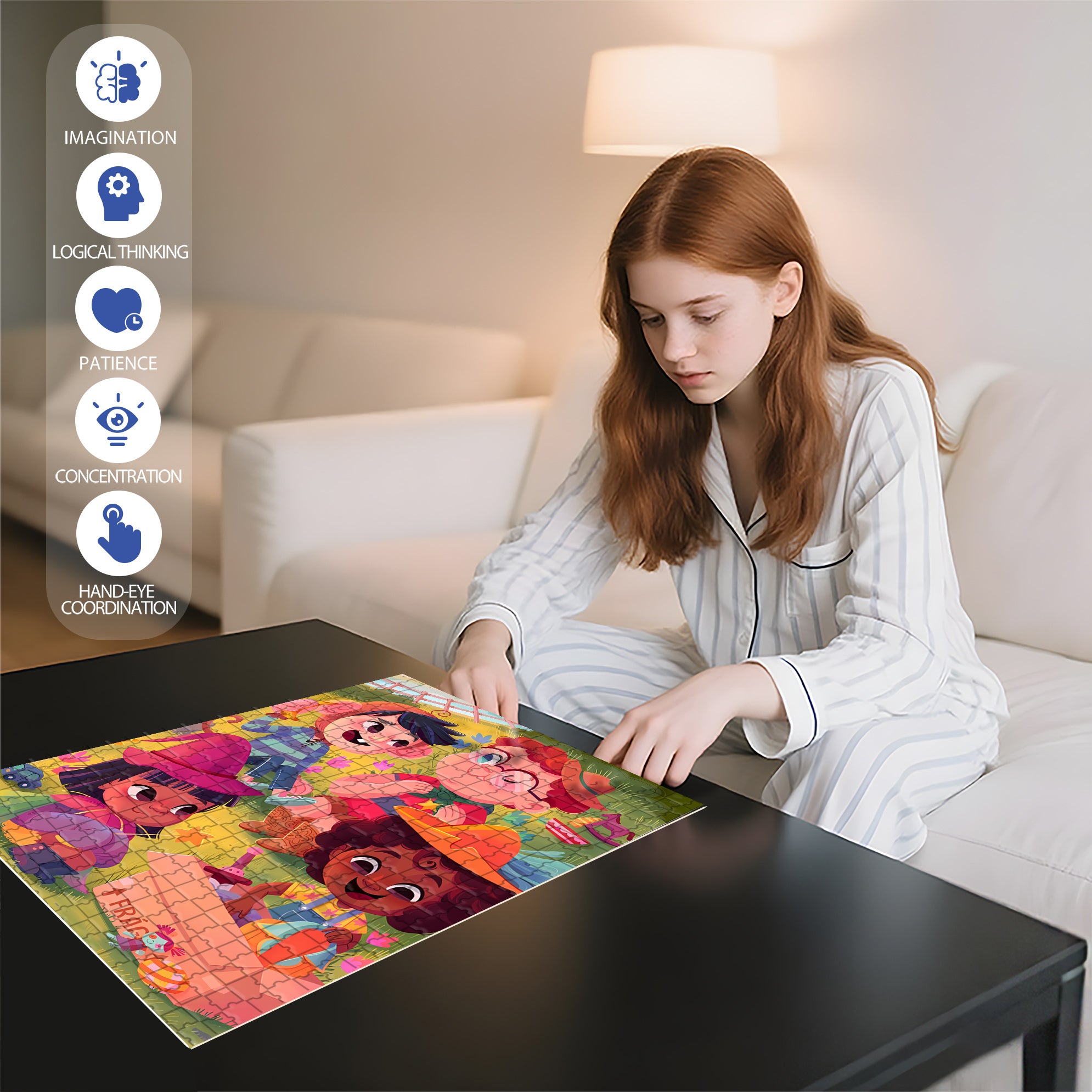 Share Happiness 500pcs/1000pcs Jigsaw Puzzle, Scratch-Resistant, Interactive Family Game & Brain-Boosting DIY Decor, Perfect for Halloween, Christmas & New Year Gifts, Family Puzzle Game