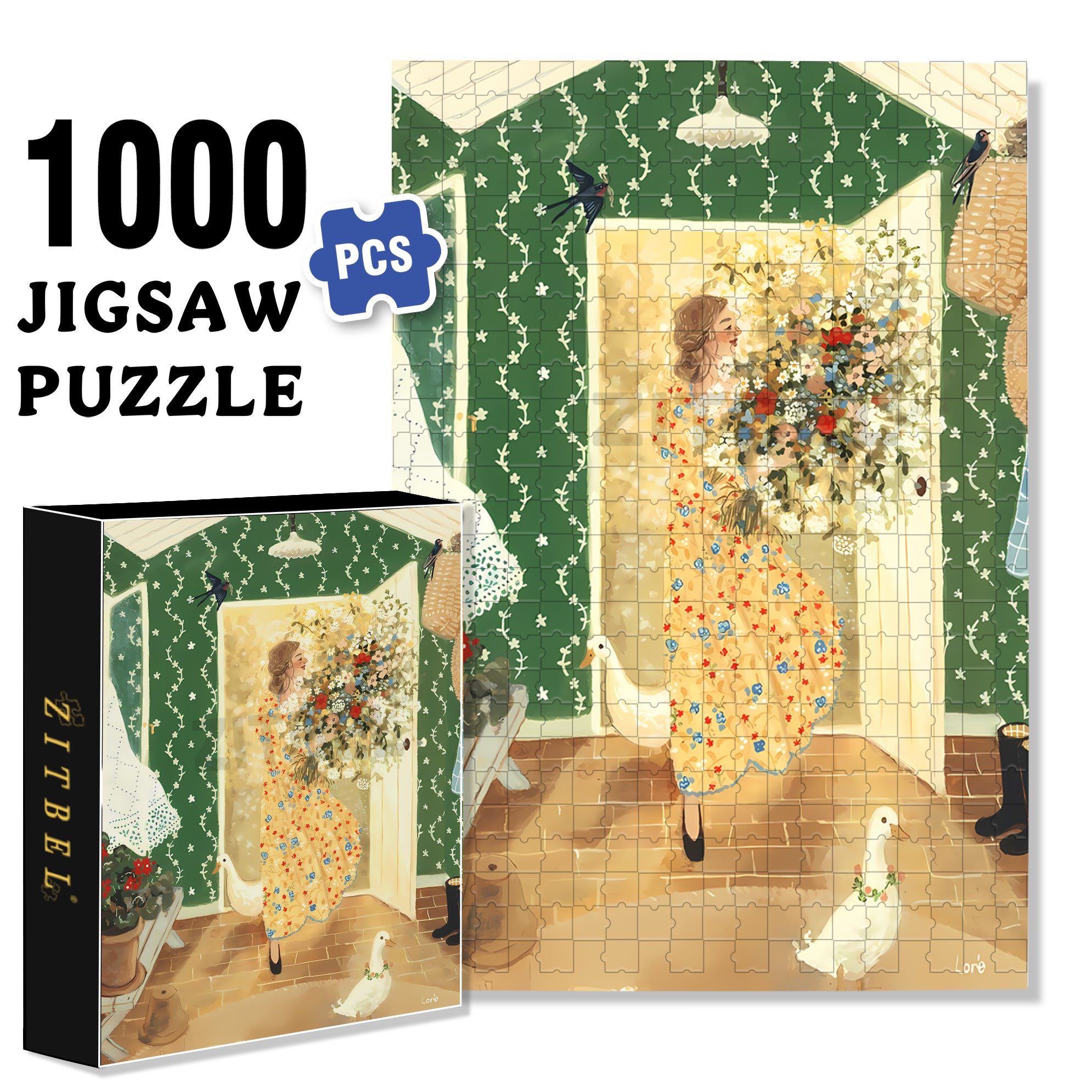 Welcoming in Summer 500pcs/1000pcs Jigsaw Puzzle, Scratch-Resistant, Interactive Family Game & Brain-Boosting DIY Decor, Perfect for Halloween, Christmas & New Year Gifts, Family Puzzle Game