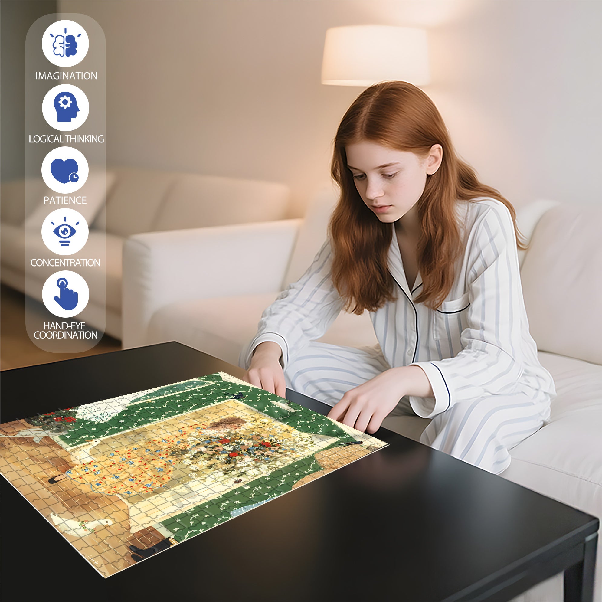 Welcoming in Summer 500pcs/1000pcs Jigsaw Puzzle, Scratch-Resistant, Interactive Family Game & Brain-Boosting DIY Decor, Perfect for Halloween, Christmas & New Year Gifts, Family Puzzle Game