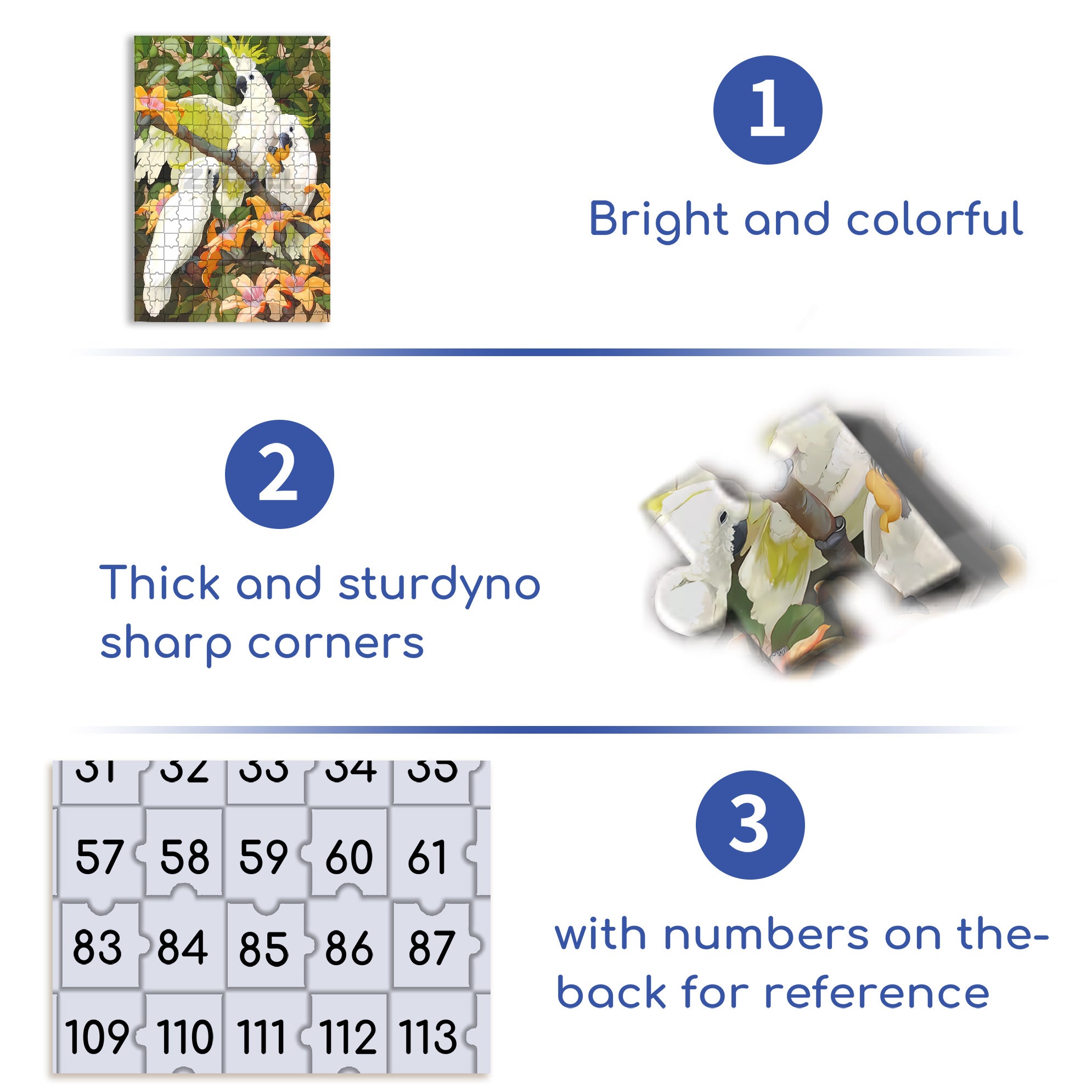White Parrot 500pcs/1000pcs Jigsaw Puzzle, Scratch-Resistant, Interactive Family Game & Brain-Boosting DIY Decor, Perfect for Halloween, Christmas & New Year Gifts, Family Puzzle Game