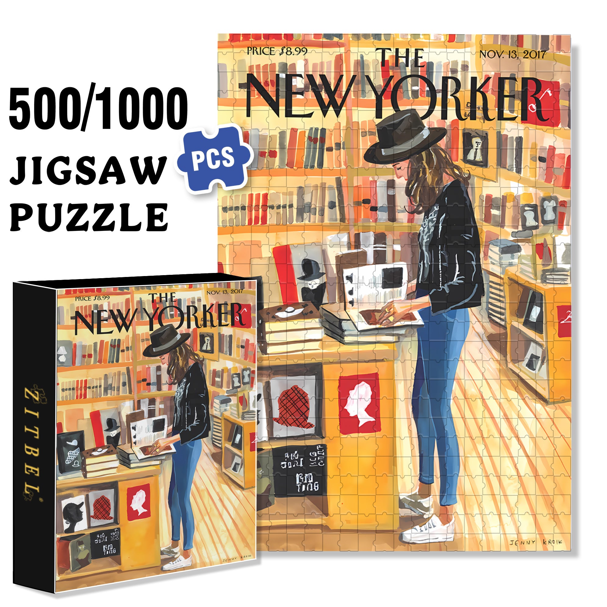 At the Strand 500pcs/1000pcs Jigsaw Puzzle, Scratch-Resistant, Interactive Family Game & Brain-Boosting DIY Decor, Perfect for Halloween, Christmas & New Year Gifts, Family Puzzle Game