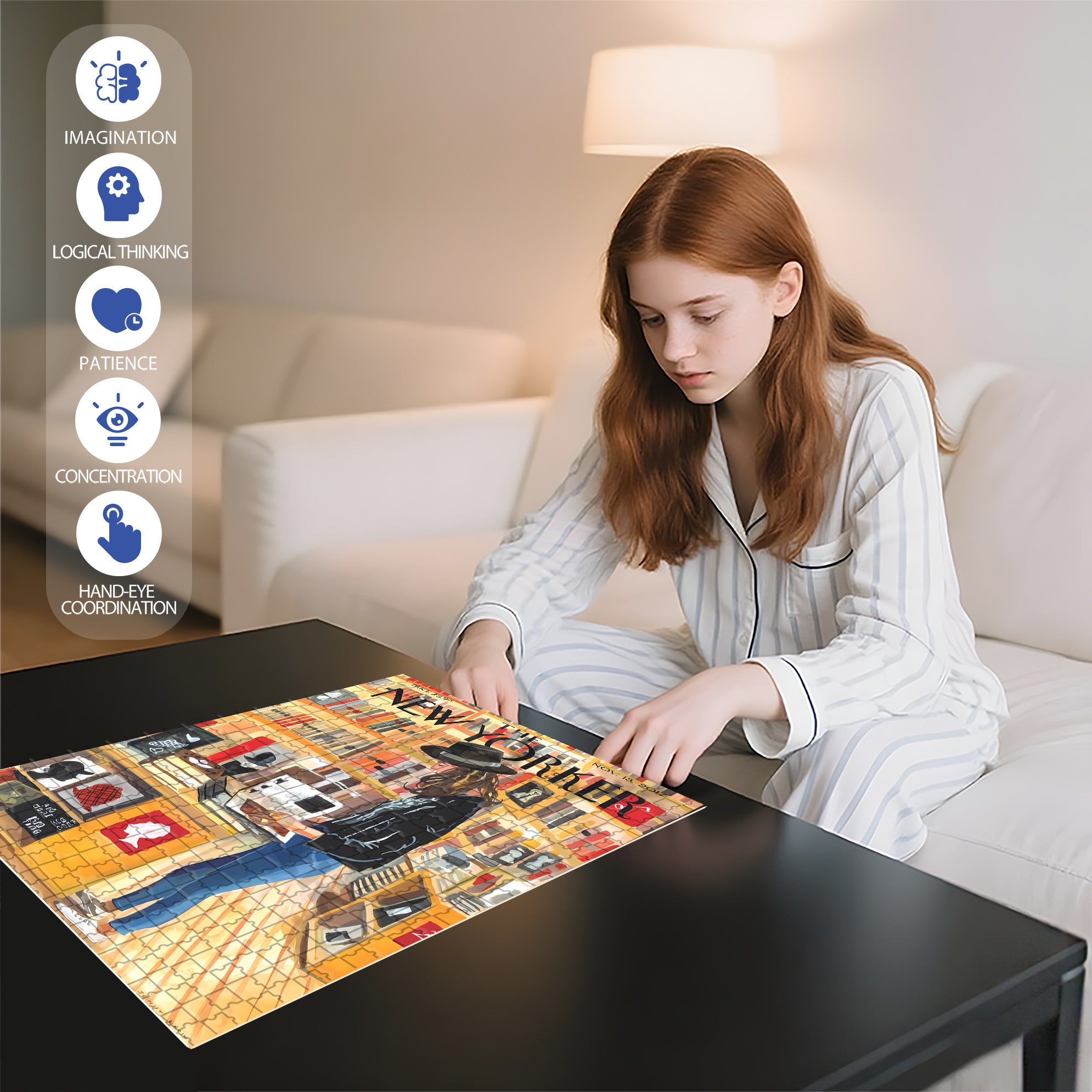 At the Strand 500pcs/1000pcs Jigsaw Puzzle, Scratch-Resistant, Interactive Family Game & Brain-Boosting DIY Decor, Perfect for Halloween, Christmas & New Year Gifts, Family Puzzle Game