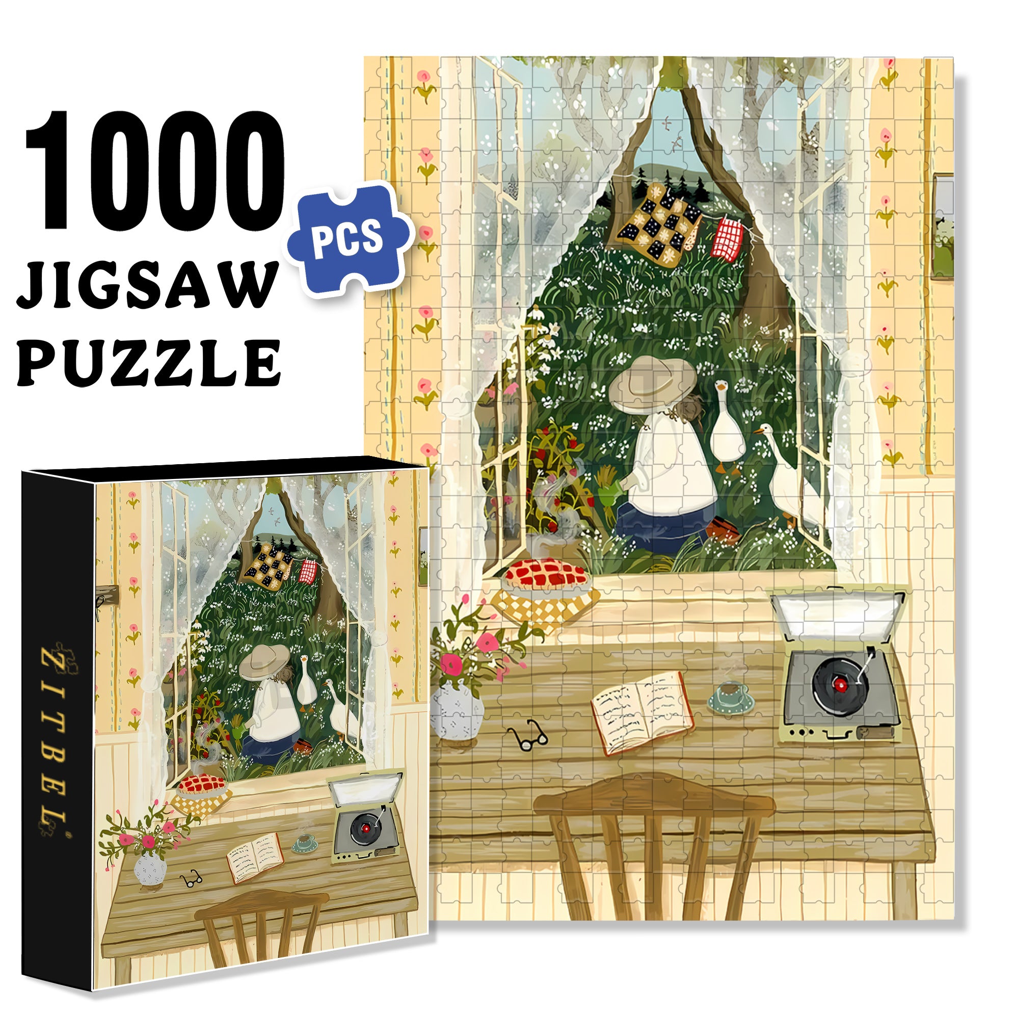 Caring For Plants 500pcs/1000pcs Jigsaw Puzzle, Scratch-Resistant, Interactive Family Game & Brain-Boosting DIY Decor, Perfect for Halloween, Christmas & New Year Gifts, Family Puzzle Game