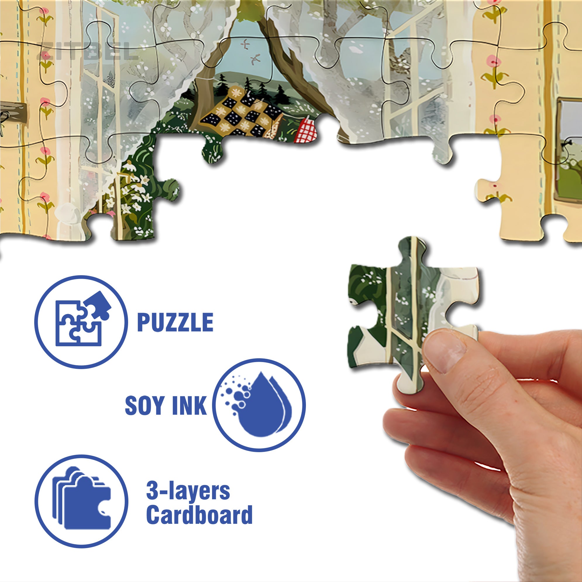 Caring For Plants 500pcs/1000pcs Jigsaw Puzzle, Scratch-Resistant, Interactive Family Game & Brain-Boosting DIY Decor, Perfect for Halloween, Christmas & New Year Gifts, Family Puzzle Game
