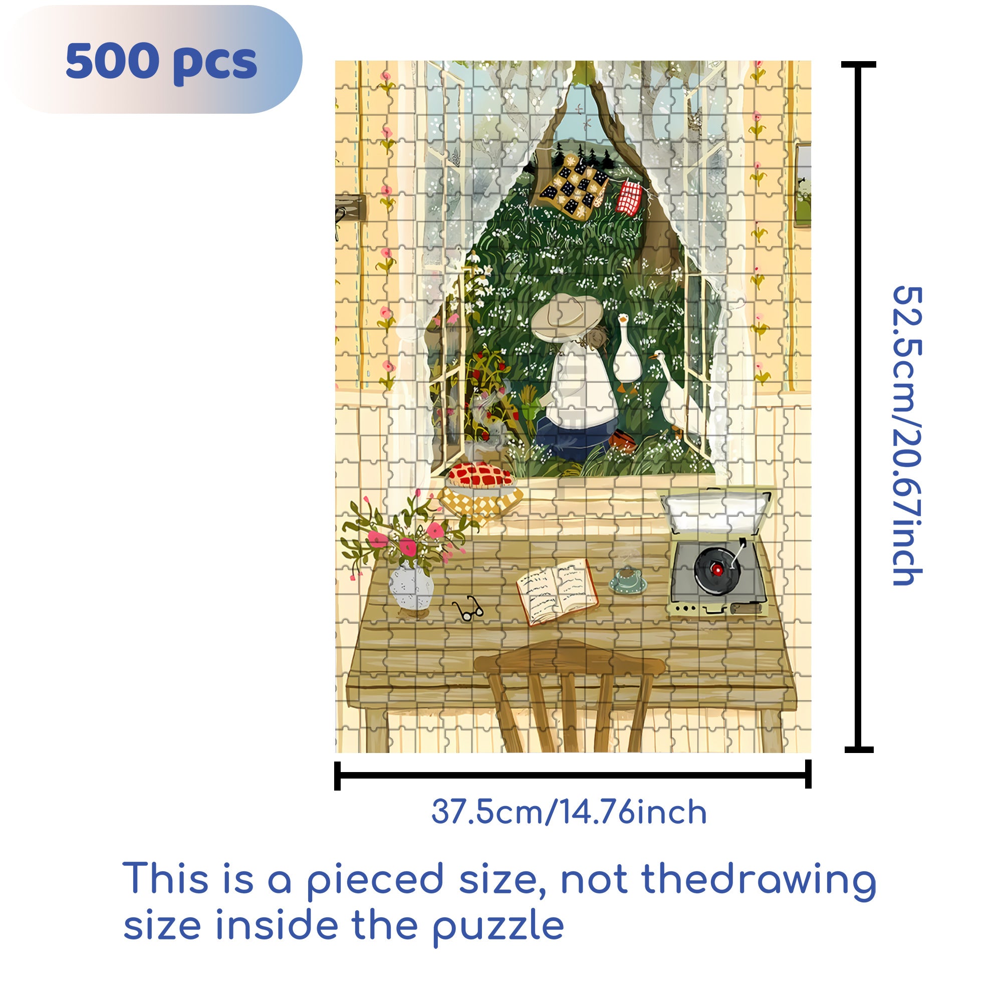 Caring For Plants 500pcs/1000pcs Jigsaw Puzzle, Scratch-Resistant, Interactive Family Game & Brain-Boosting DIY Decor, Perfect for Halloween, Christmas & New Year Gifts, Family Puzzle Game