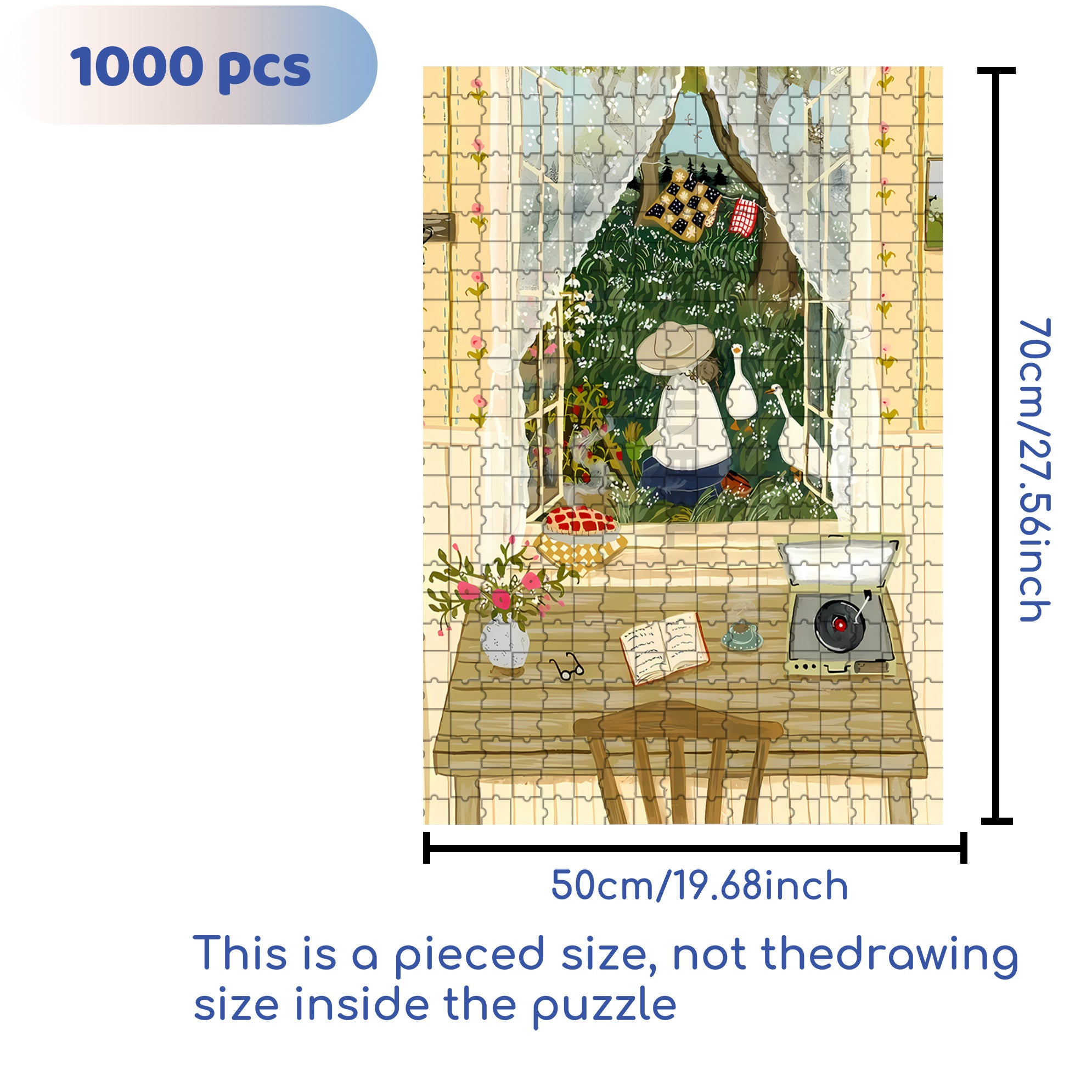 Caring For Plants 500pcs/1000pcs Jigsaw Puzzle, Scratch-Resistant, Interactive Family Game & Brain-Boosting DIY Decor, Perfect for Halloween, Christmas & New Year Gifts, Family Puzzle Game