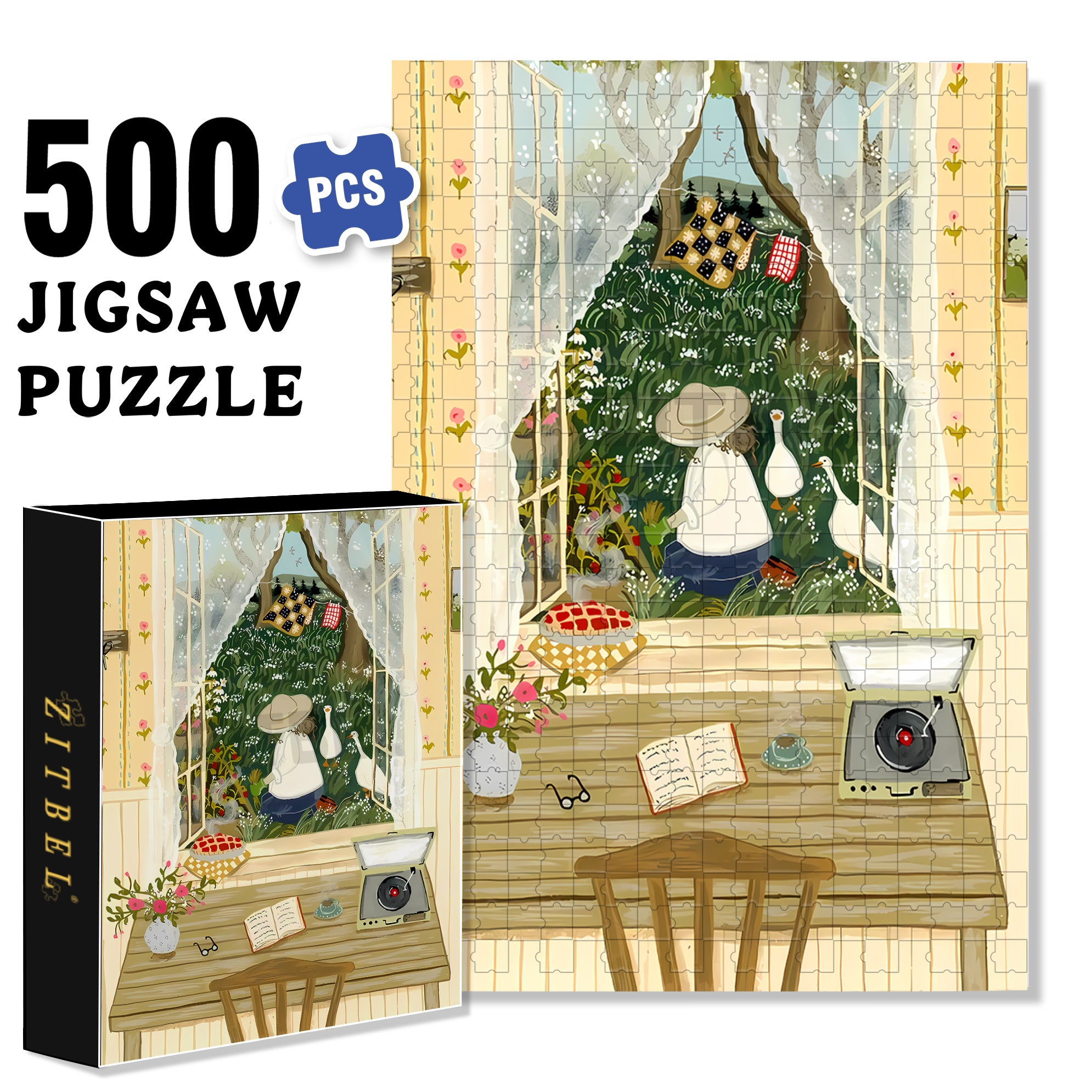 Caring For Plants 500pcs/1000pcs Jigsaw Puzzle, Scratch-Resistant, Interactive Family Game & Brain-Boosting DIY Decor, Perfect for Halloween, Christmas & New Year Gifts, Family Puzzle Game