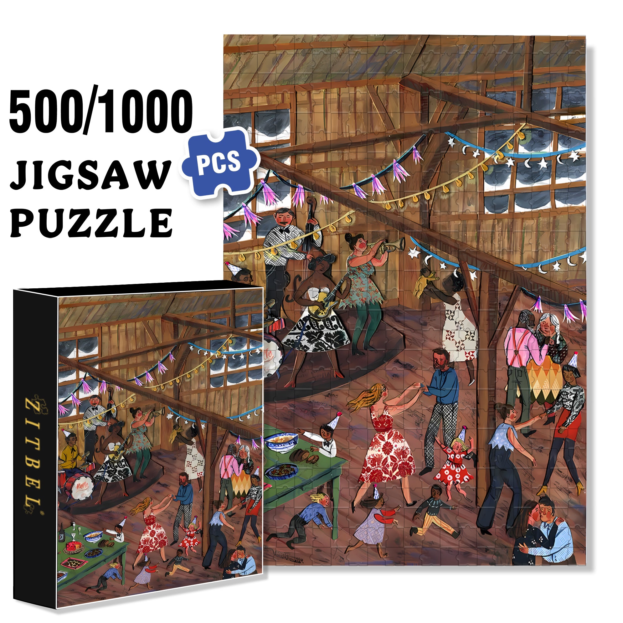 Casablanca Bistro 500pcs/1000pcs Jigsaw Puzzle, Scratch-Resistant, Interactive Family Game & Brain-Boosting DIY Decor, Perfect for Halloween, Christmas & New Year Gifts, Family Puzzle Game