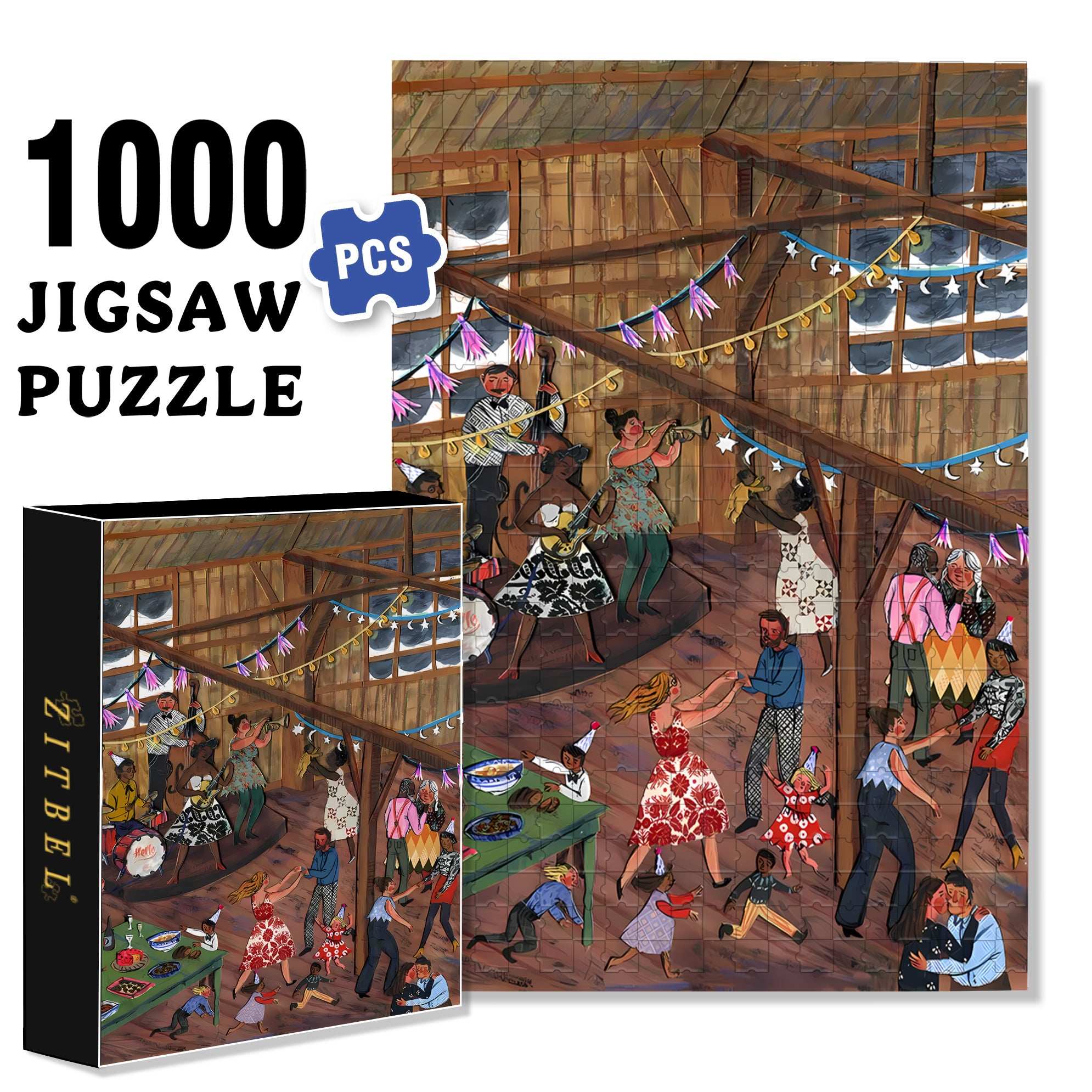 Casablanca Bistro 500pcs/1000pcs Jigsaw Puzzle, Scratch-Resistant, Interactive Family Game & Brain-Boosting DIY Decor, Perfect for Halloween, Christmas & New Year Gifts, Family Puzzle Game