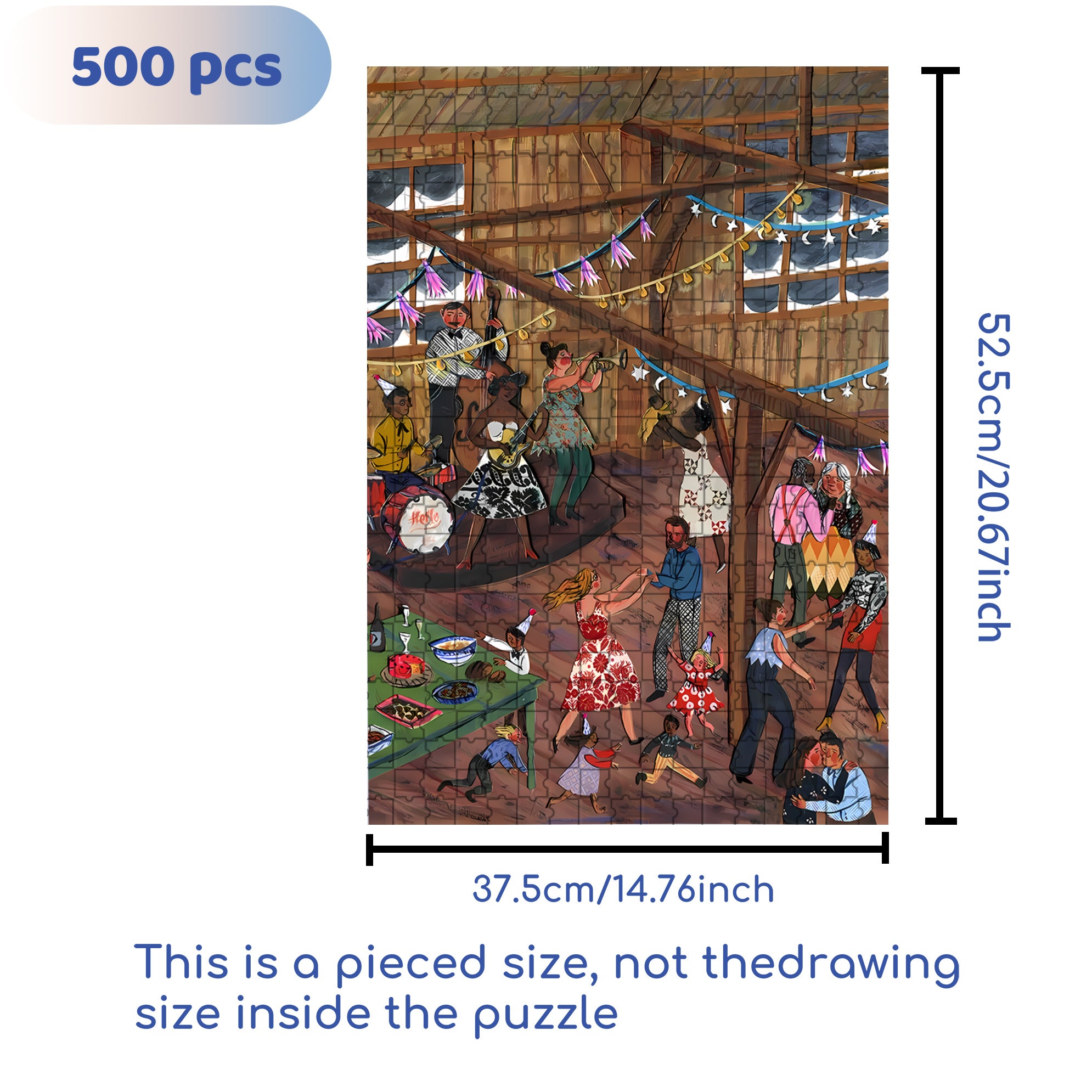 Casablanca Bistro 500pcs/1000pcs Jigsaw Puzzle, Scratch-Resistant, Interactive Family Game & Brain-Boosting DIY Decor, Perfect for Halloween, Christmas & New Year Gifts, Family Puzzle Game