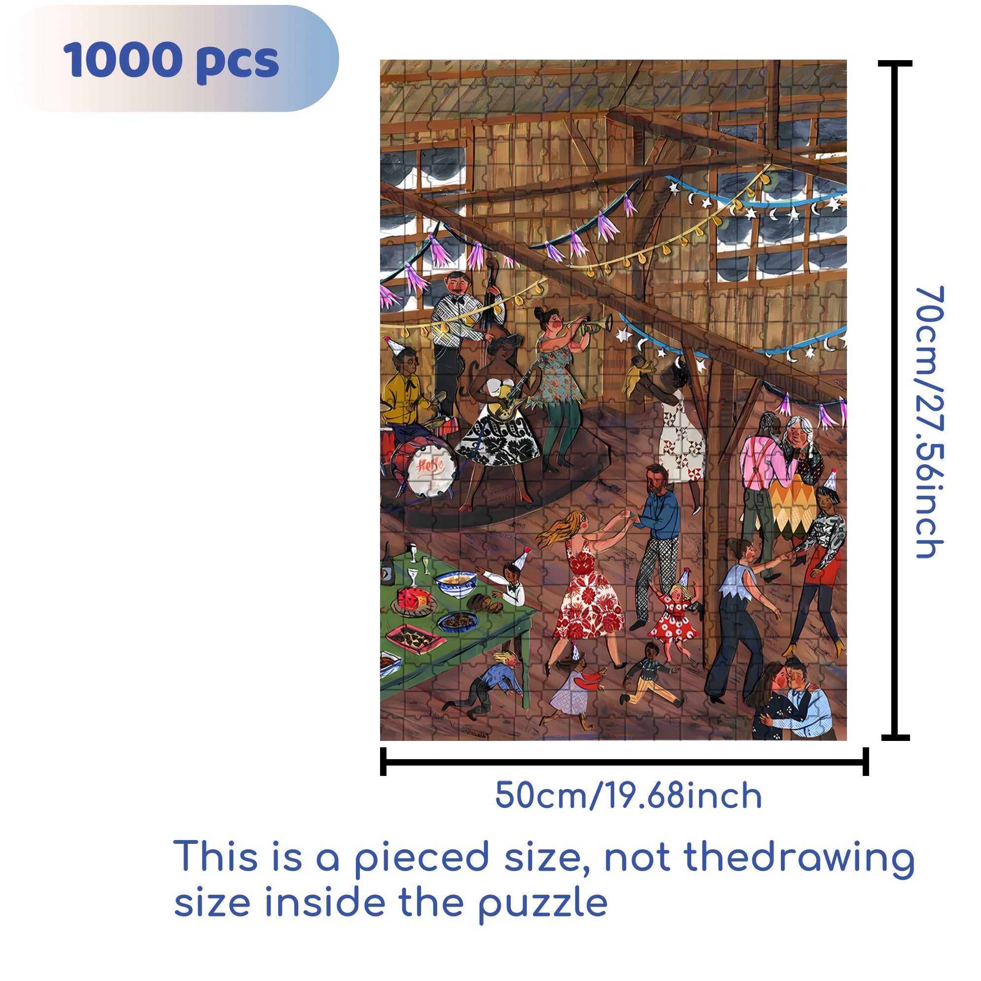 Casablanca Bistro 500pcs/1000pcs Jigsaw Puzzle, Scratch-Resistant, Interactive Family Game & Brain-Boosting DIY Decor, Perfect for Halloween, Christmas & New Year Gifts, Family Puzzle Game