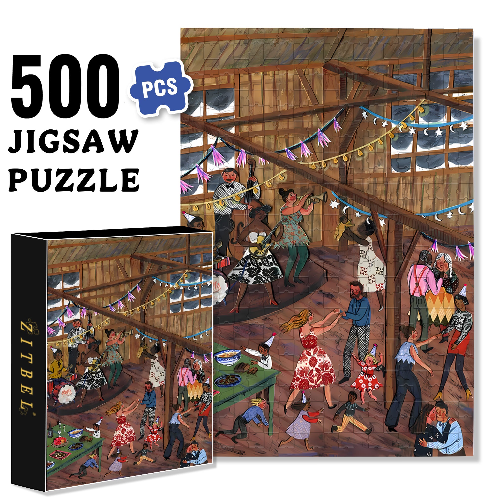 Casablanca Bistro 500pcs/1000pcs Jigsaw Puzzle, Scratch-Resistant, Interactive Family Game & Brain-Boosting DIY Decor, Perfect for Halloween, Christmas & New Year Gifts, Family Puzzle Game
