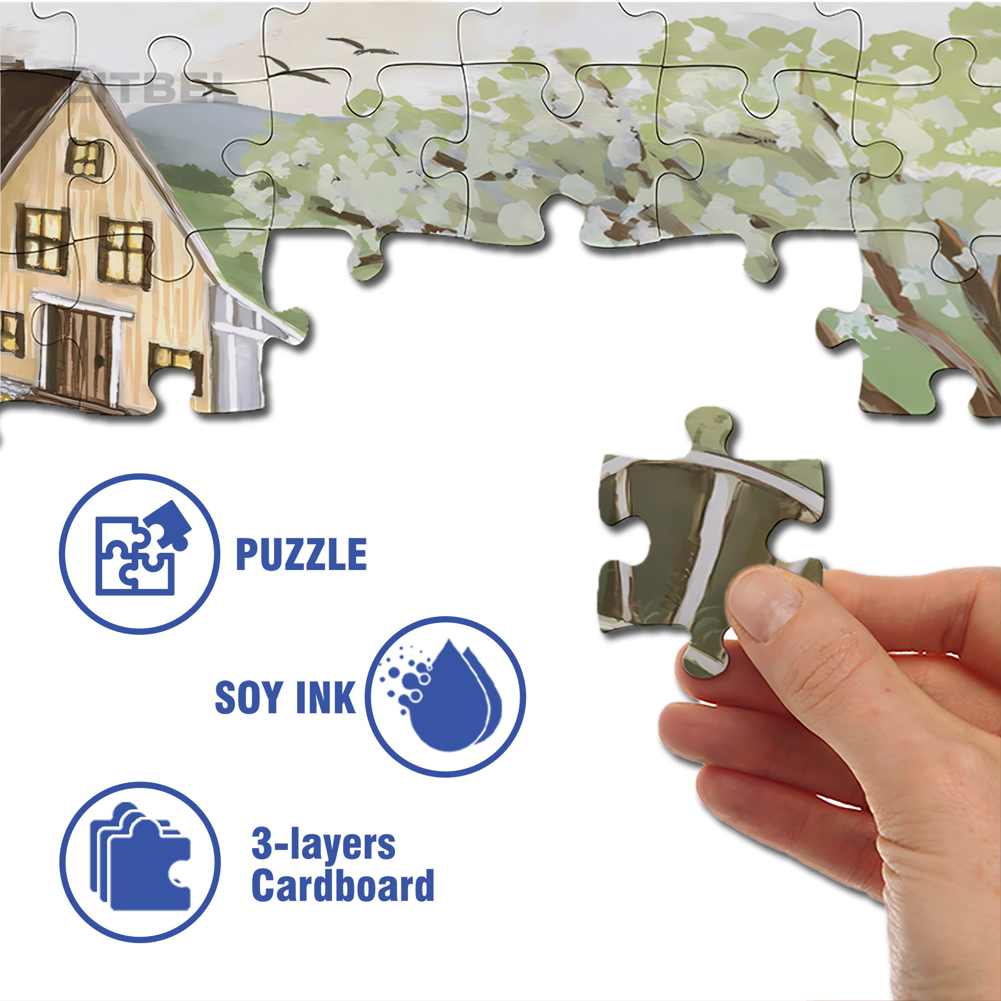 Chamomile Tea 500pcs/1000pcs Jigsaw Puzzle, Scratch-Resistant, Interactive Family Game & Brain-Boosting DIY Decor, Perfect for Halloween, Christmas & New Year Gifts, Family Puzzle Game