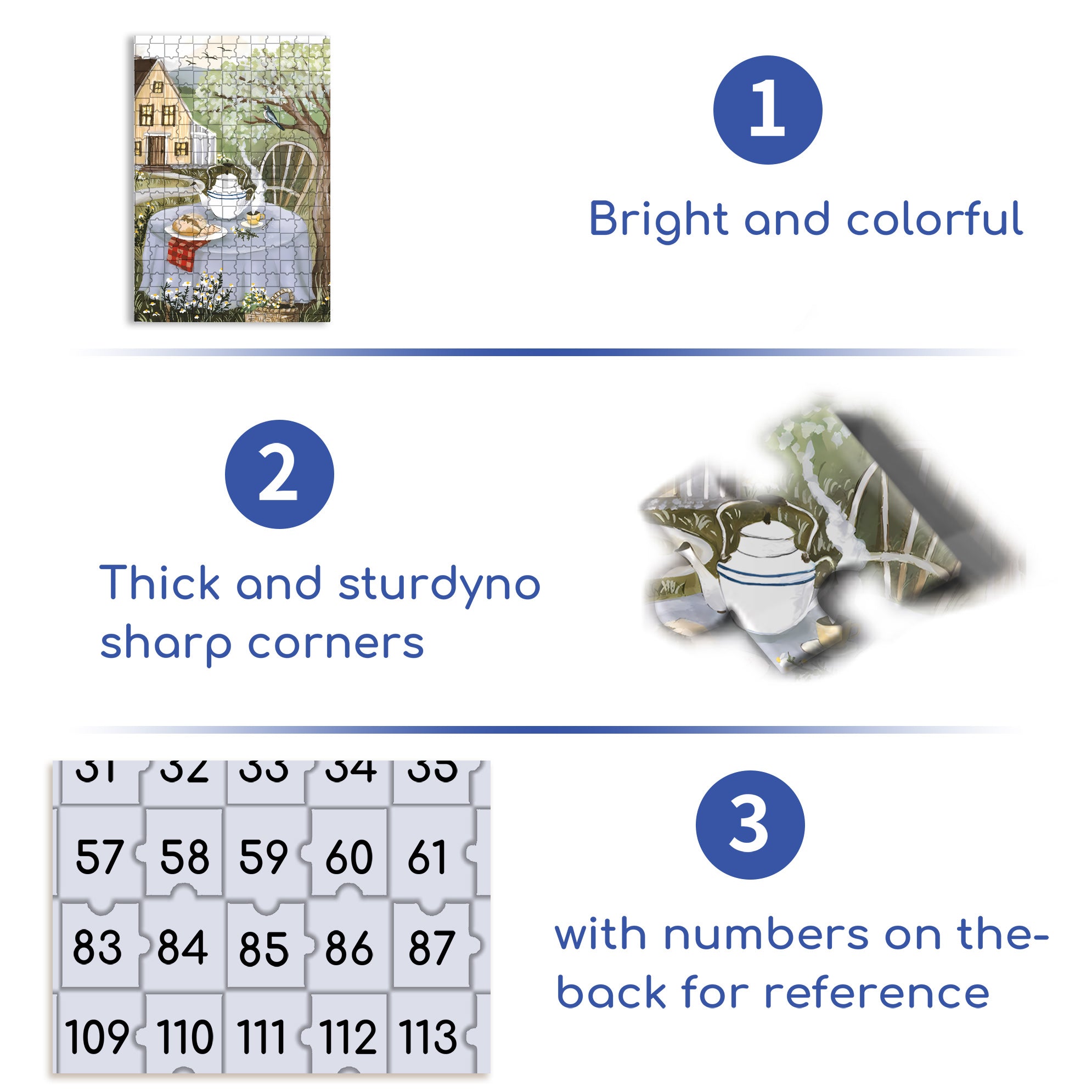 Chamomile Tea 500pcs/1000pcs Jigsaw Puzzle, Scratch-Resistant, Interactive Family Game & Brain-Boosting DIY Decor, Perfect for Halloween, Christmas & New Year Gifts, Family Puzzle Game